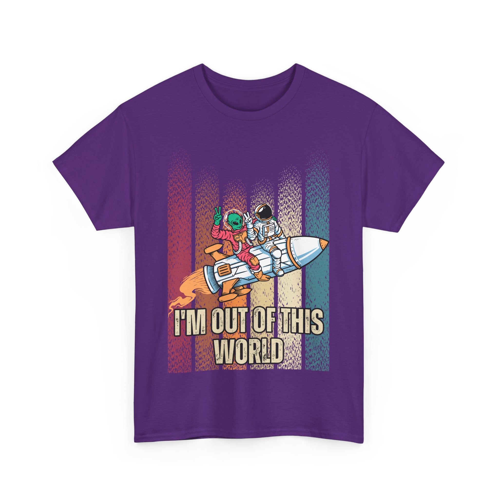 "I'm Out of This World" Space Adventure Shirt, Graphic Unisex Heavy Cotton Tee -
