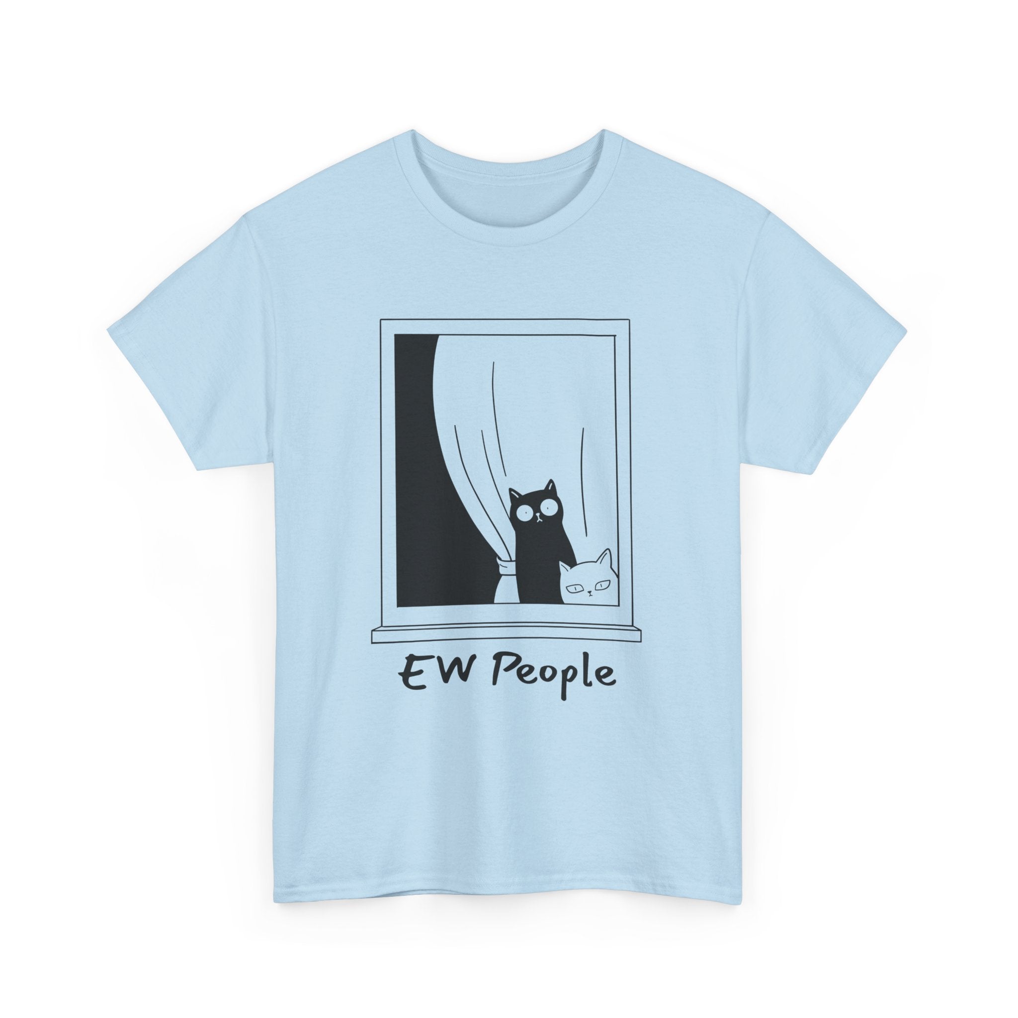 Funny Cat Tee "EW People" Unisex Heavy Cotton Shirt for Cat Lovers