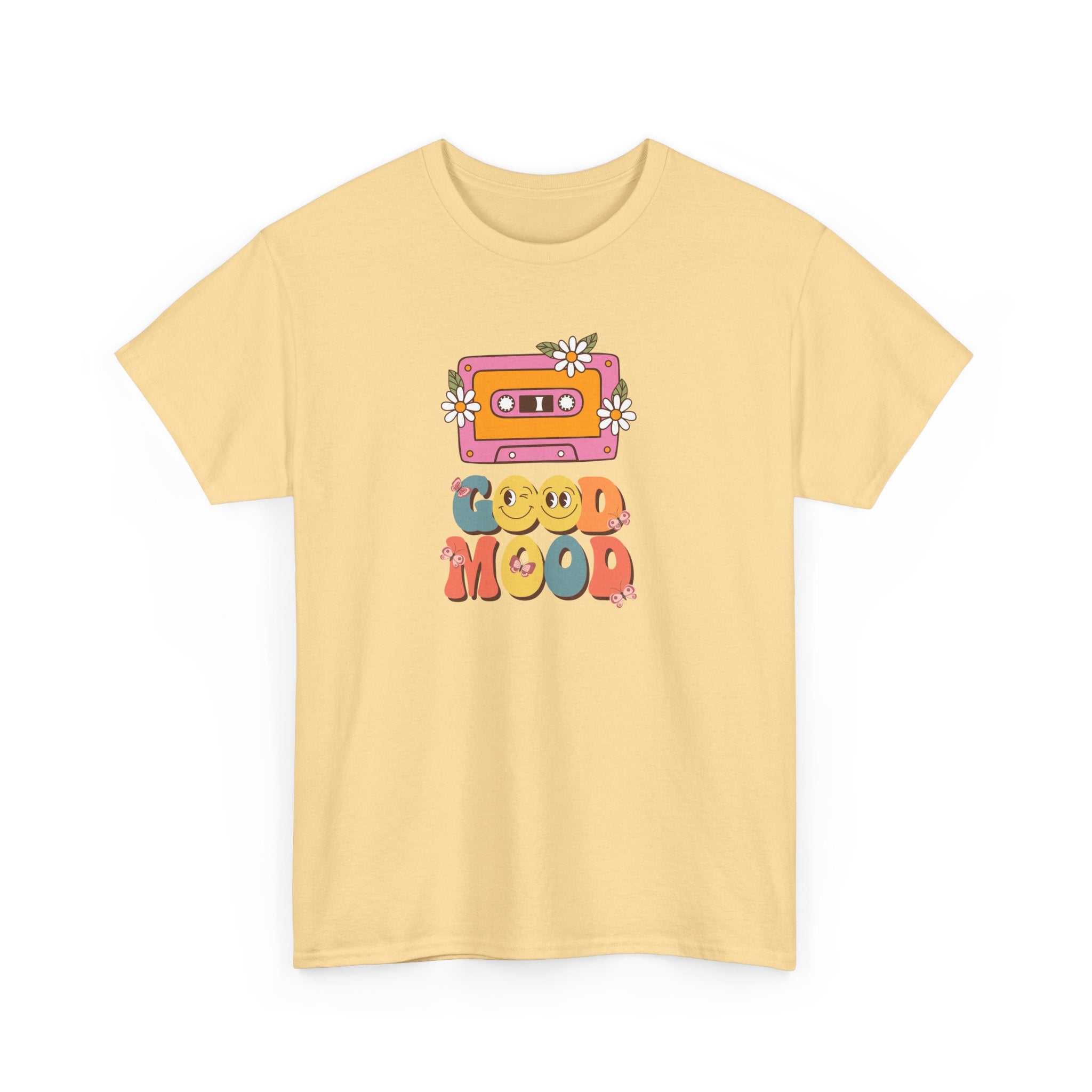 Good Mood Unisex Heavy Cotton Tee - Retro Vibe Casual Wear