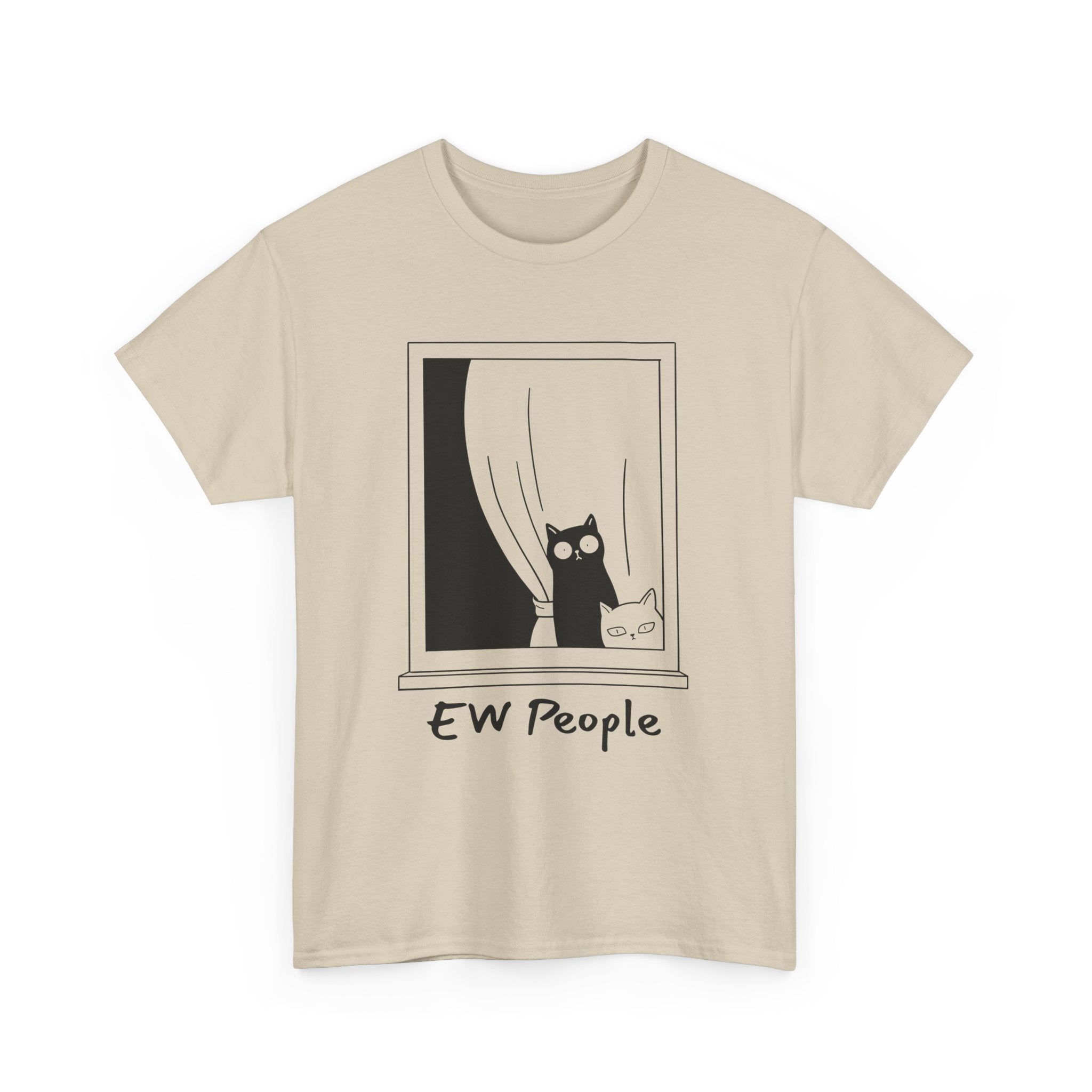 Funny Cat Tee "EW People" Unisex Heavy Cotton Shirt for Cat Lovers