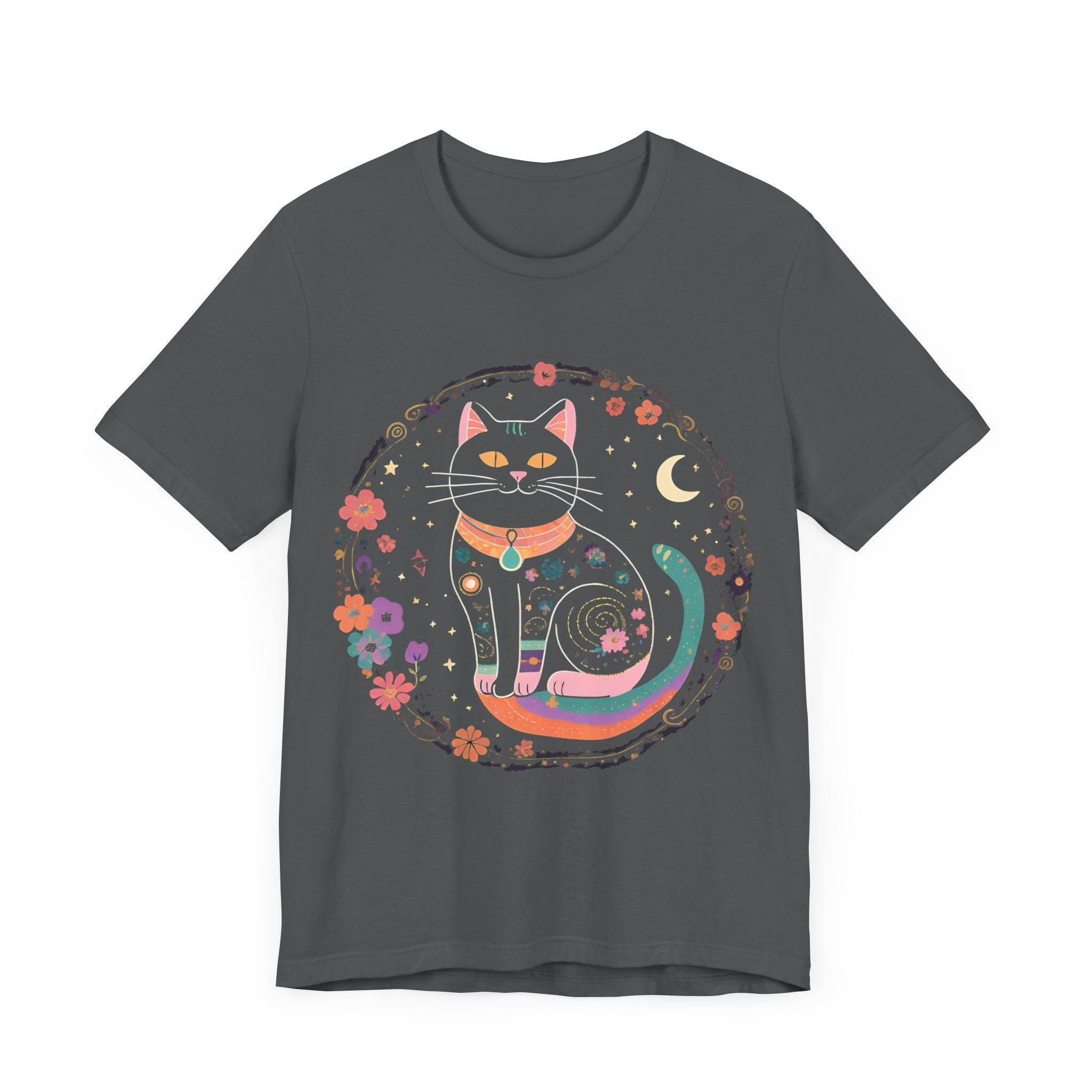 Colorful Cat Graphic Tee - Whimsical Unisex Jersey Shirt for Cat Lovers