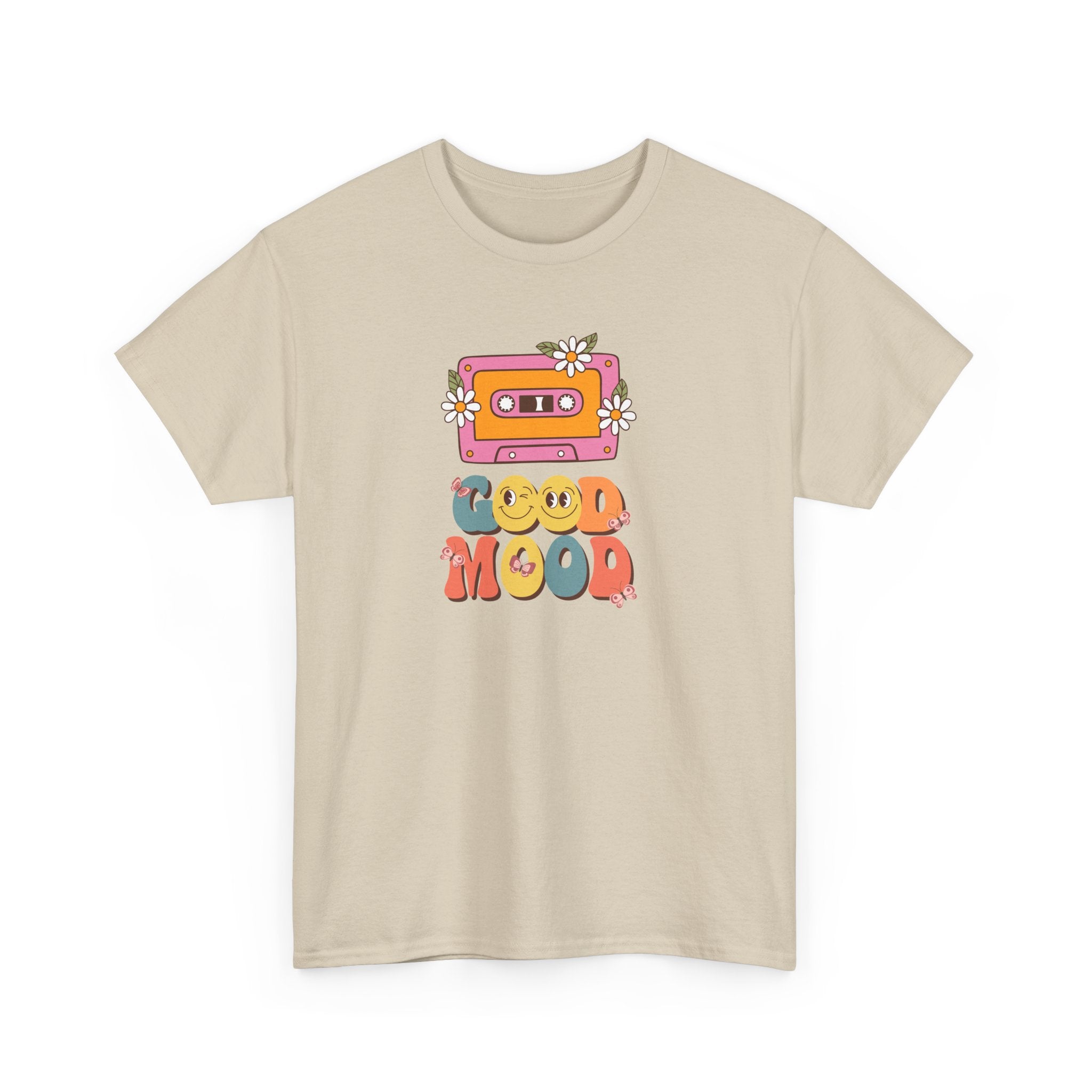 Good Mood Unisex Heavy Cotton Tee - Retro Vibe Casual Wear