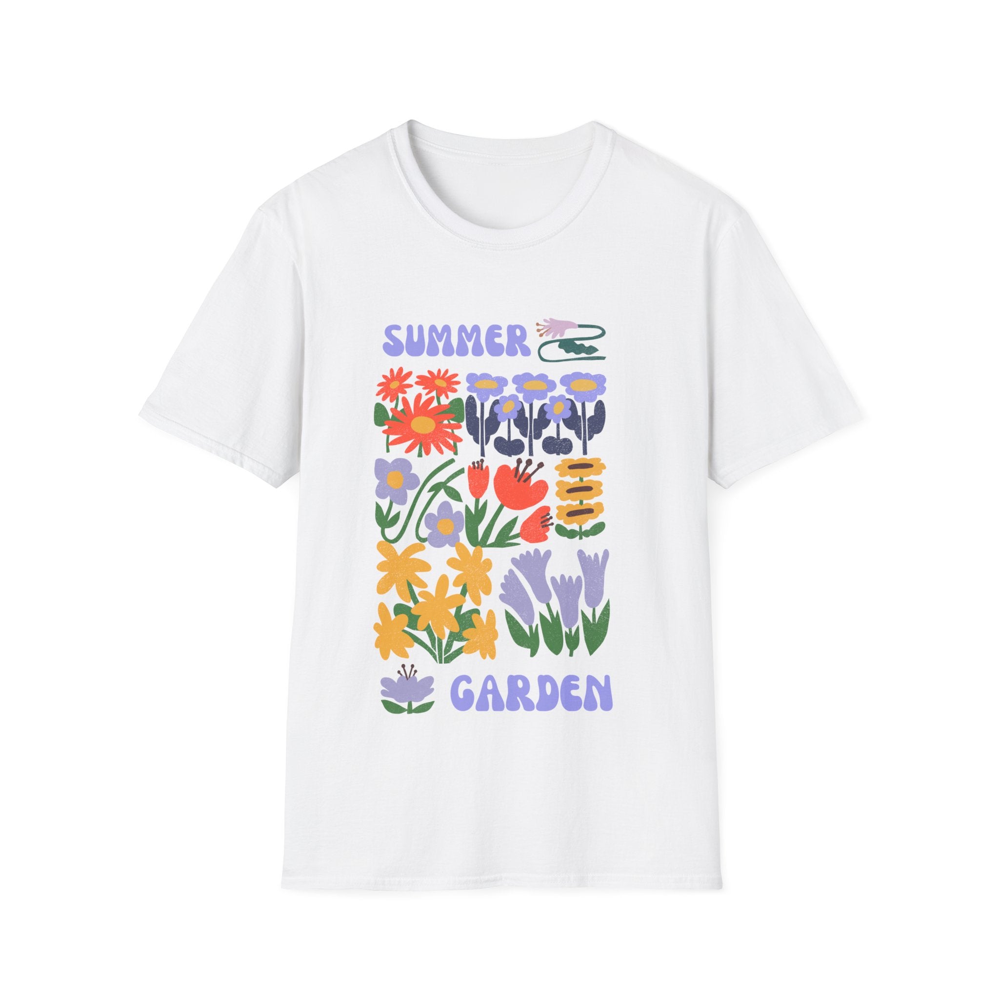 Summer Garden Unisex Softstyle T-Shirt - Floral Design for Nature Lovers
