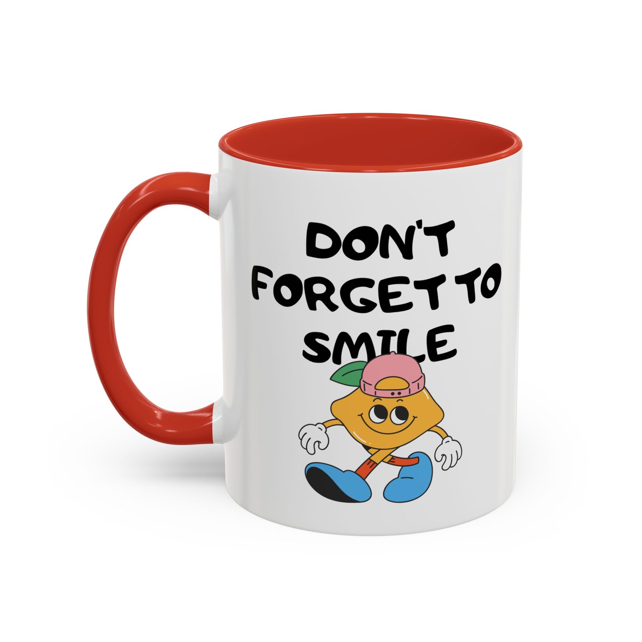 Don’t Forget to Smile Accent Coffee Mug - Fun Motivational 11oz & 15oz