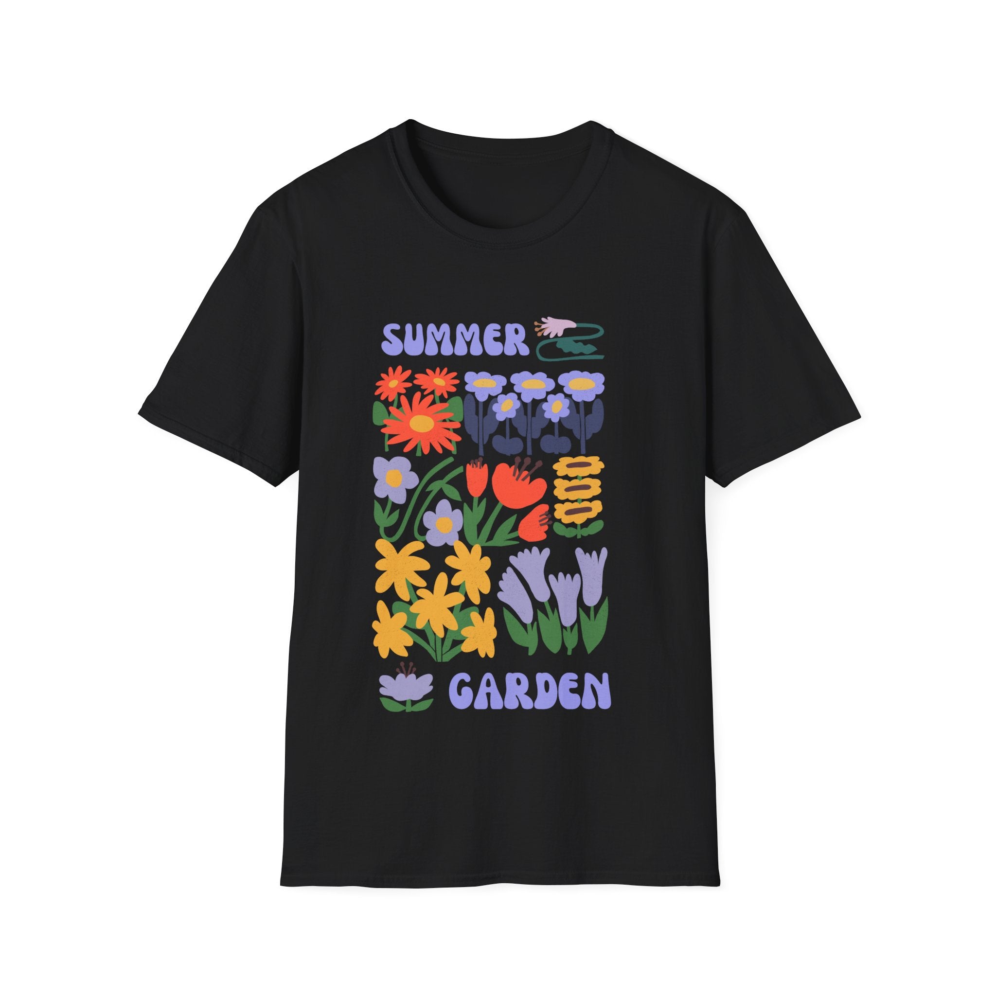 Summer Garden Unisex Softstyle T-Shirt - Floral Design for Nature Lovers