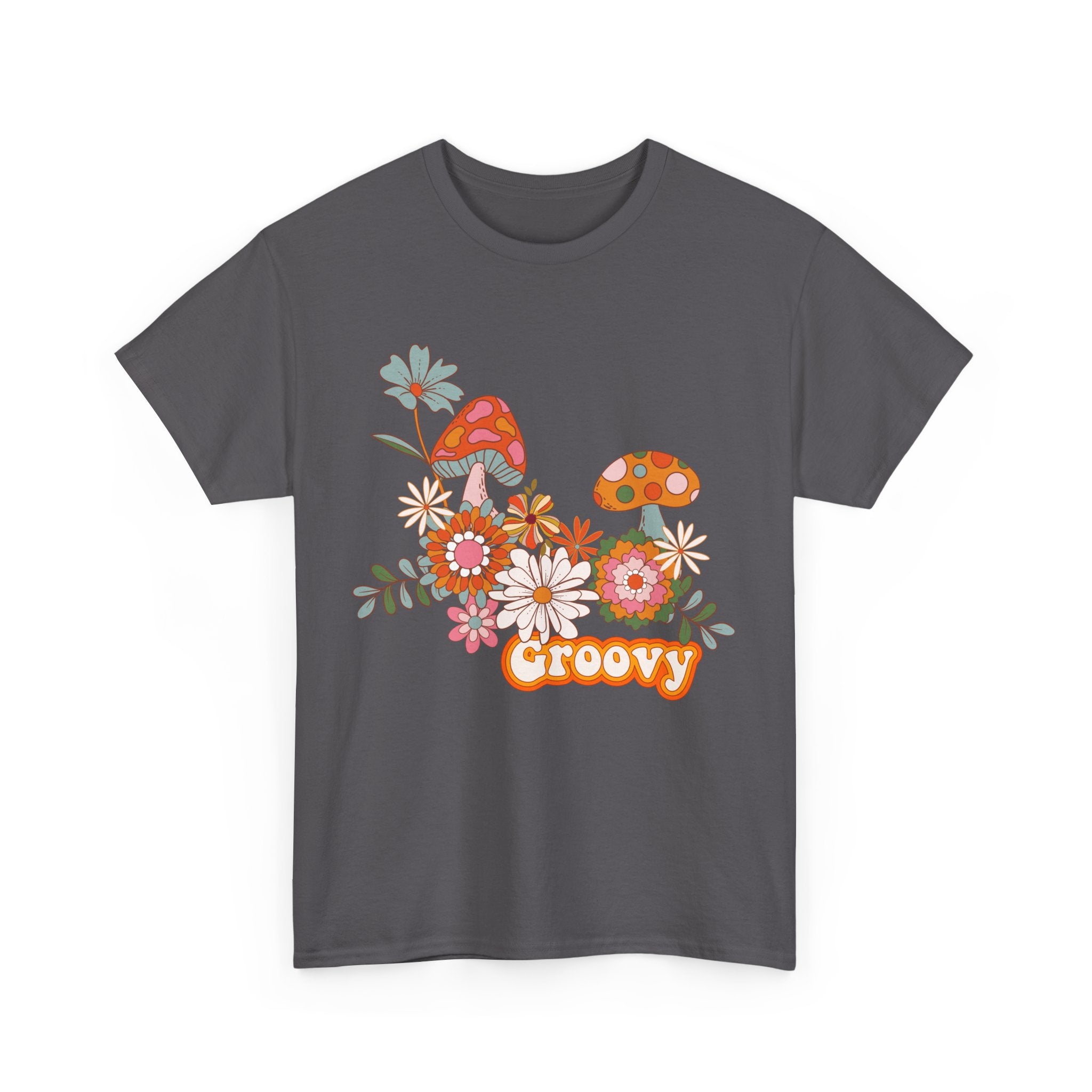 Groovy Floral Unisex Heavy Cotton Tee - Retro Summer Vibes