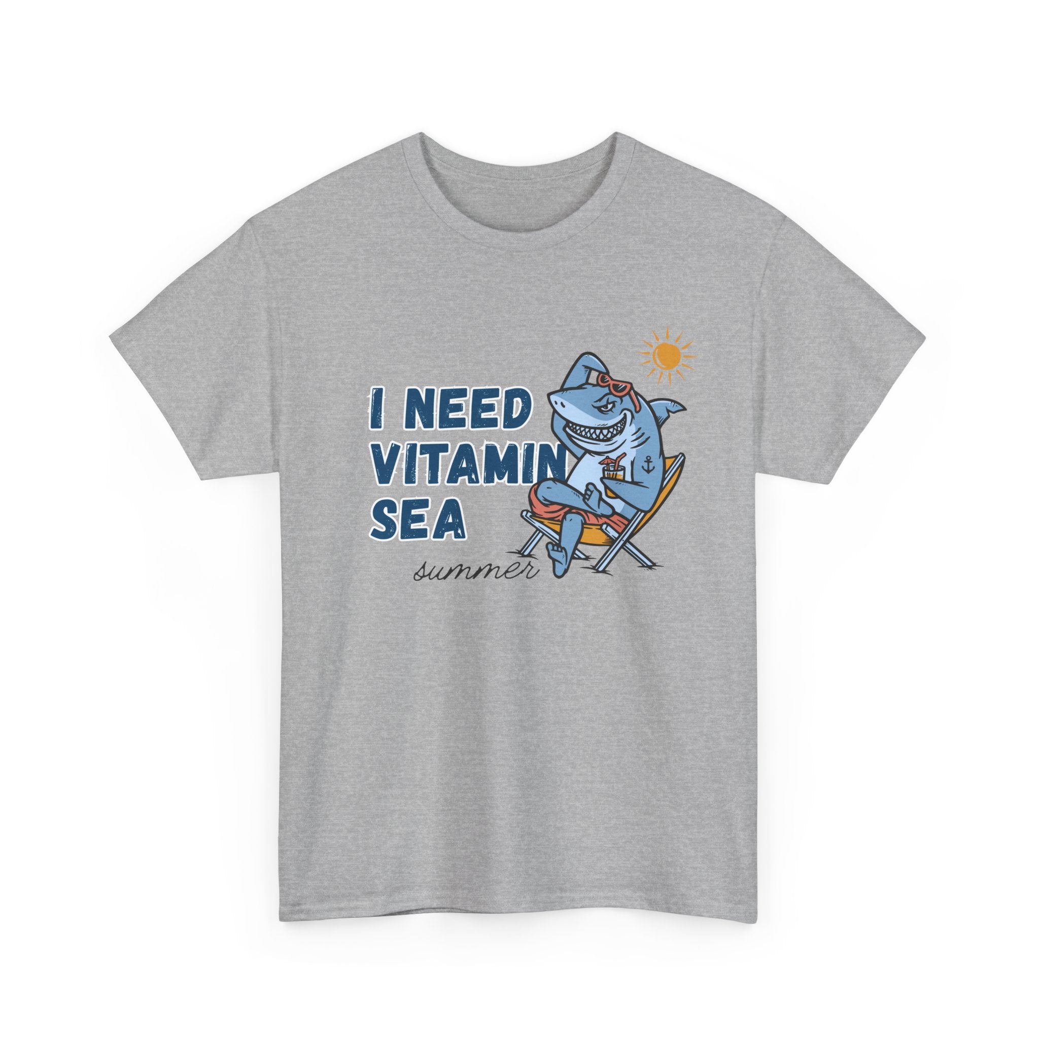 I Need Vitamin Sea Unisex Heavy Cotton Tee - Summer Vibes Beach T-Shirt