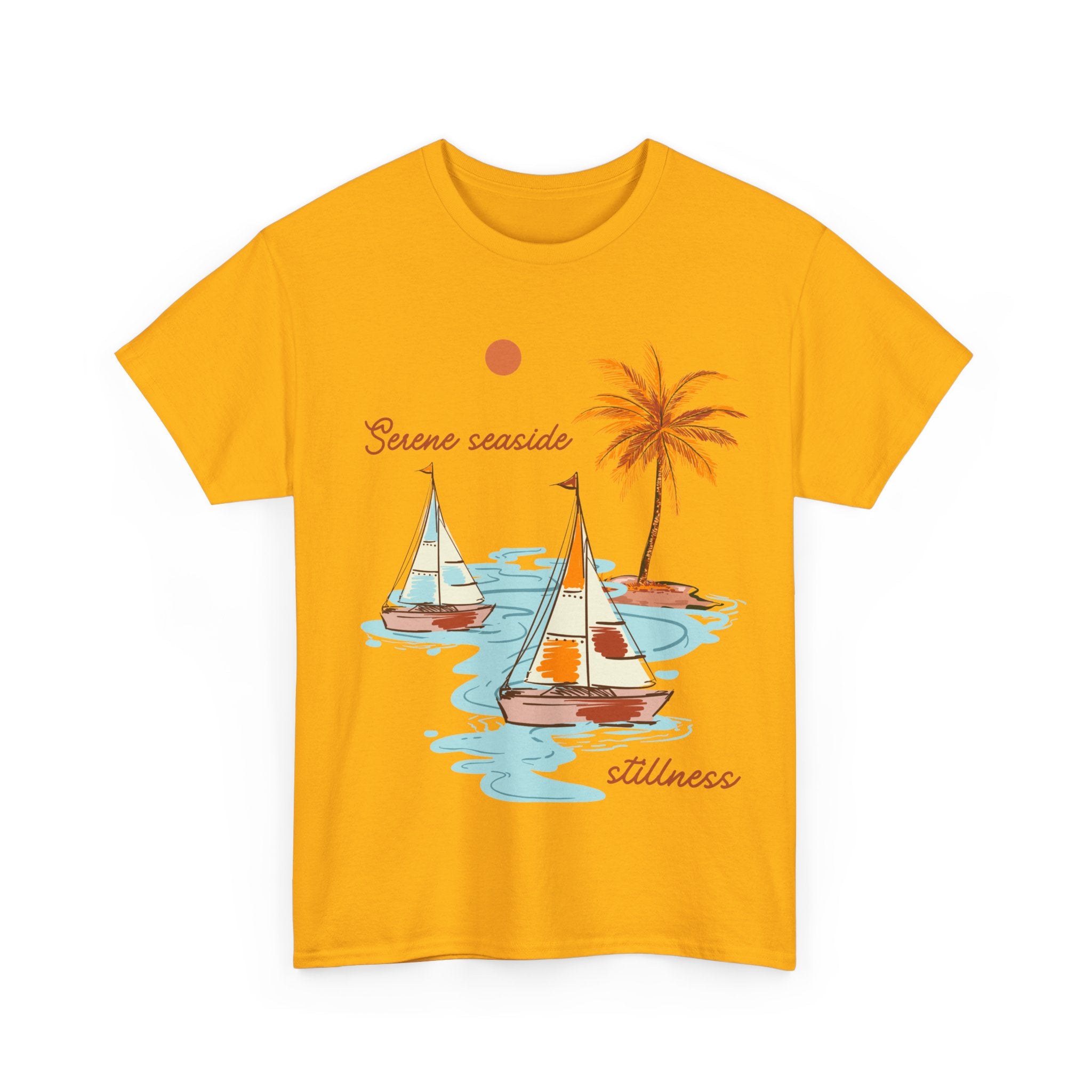 Serene Seaside Unisex Cotton Tee - Relaxing Beach Vibe Tee