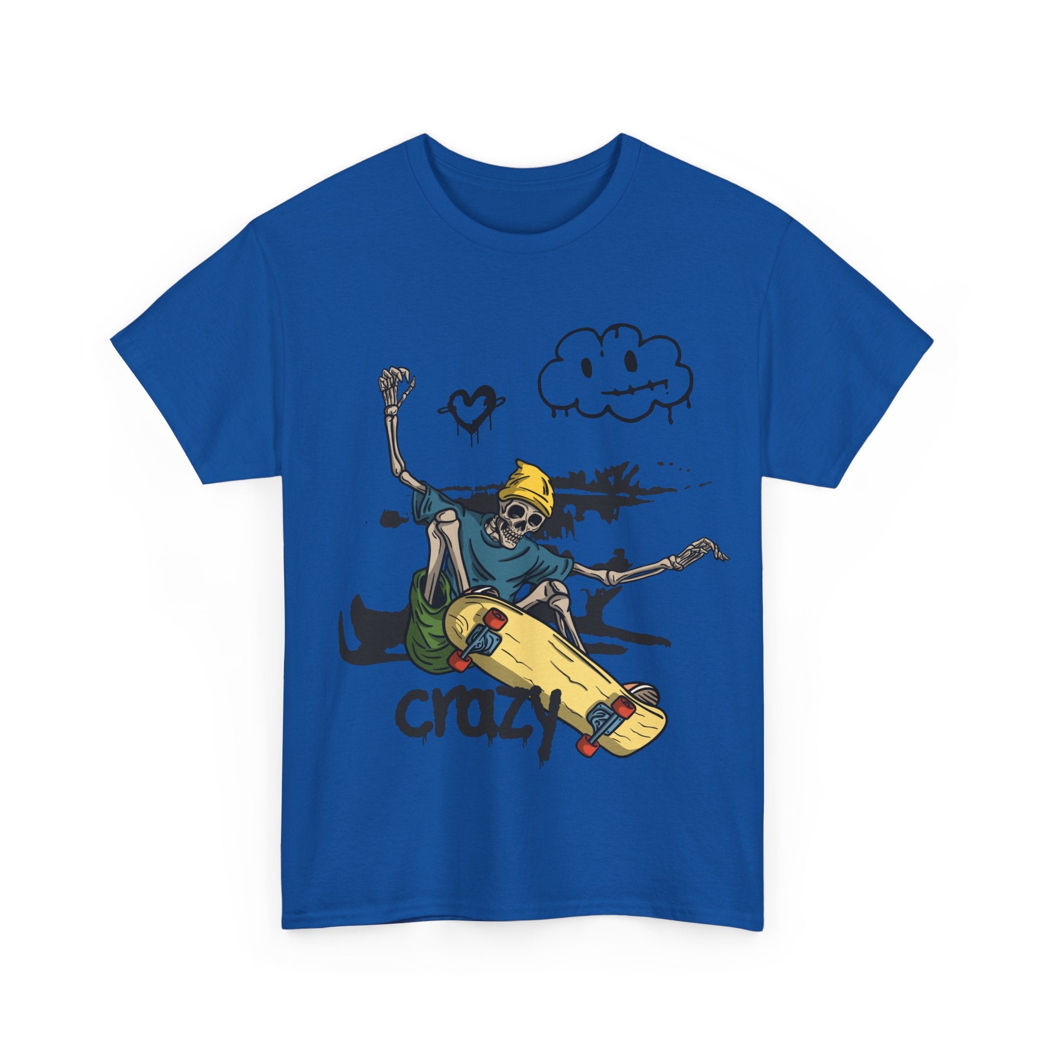 Skateboarder Skeleton - Crazy Vibes Tee for Skate Lovers