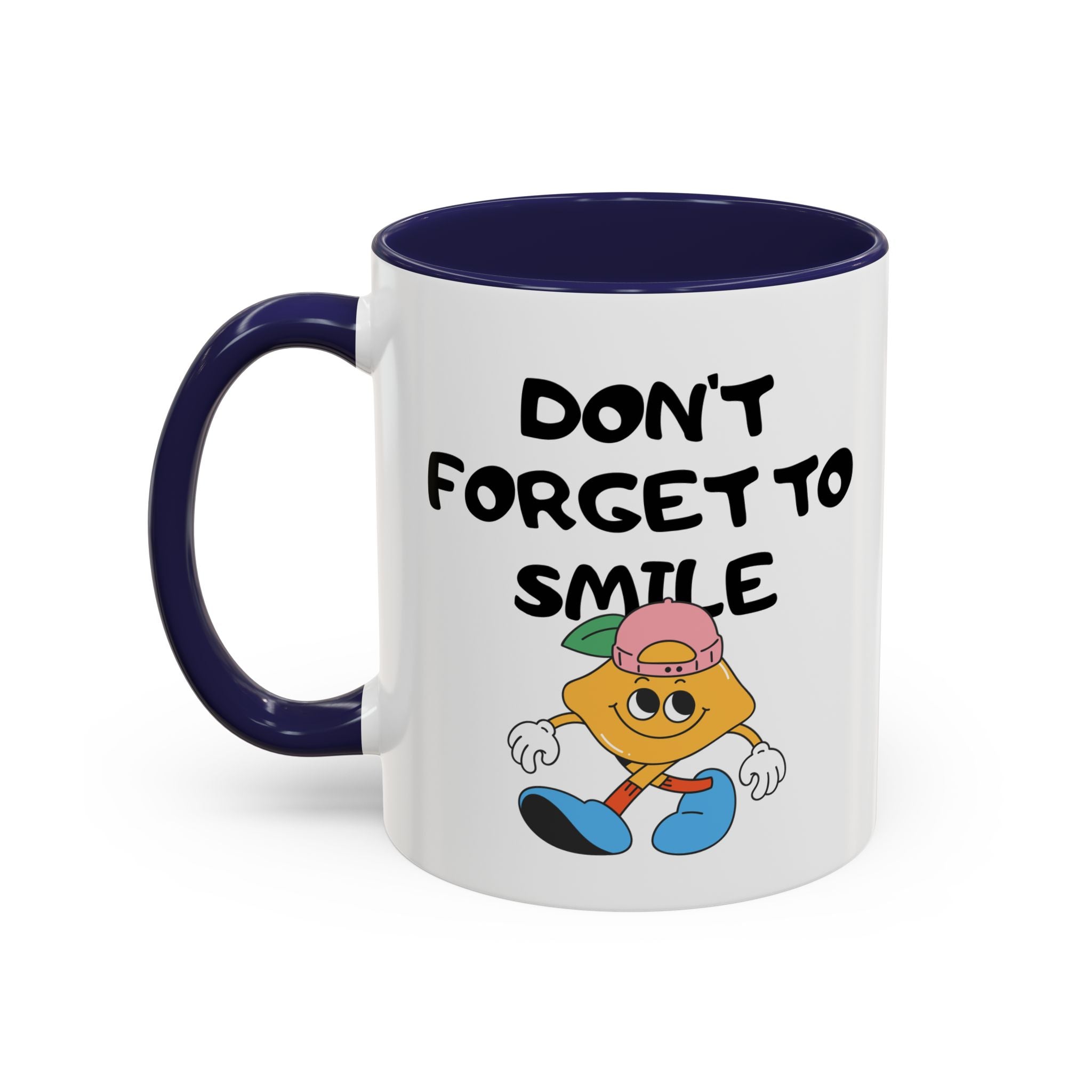 Don’t Forget to Smile Accent Coffee Mug - Fun Motivational 11oz & 15oz