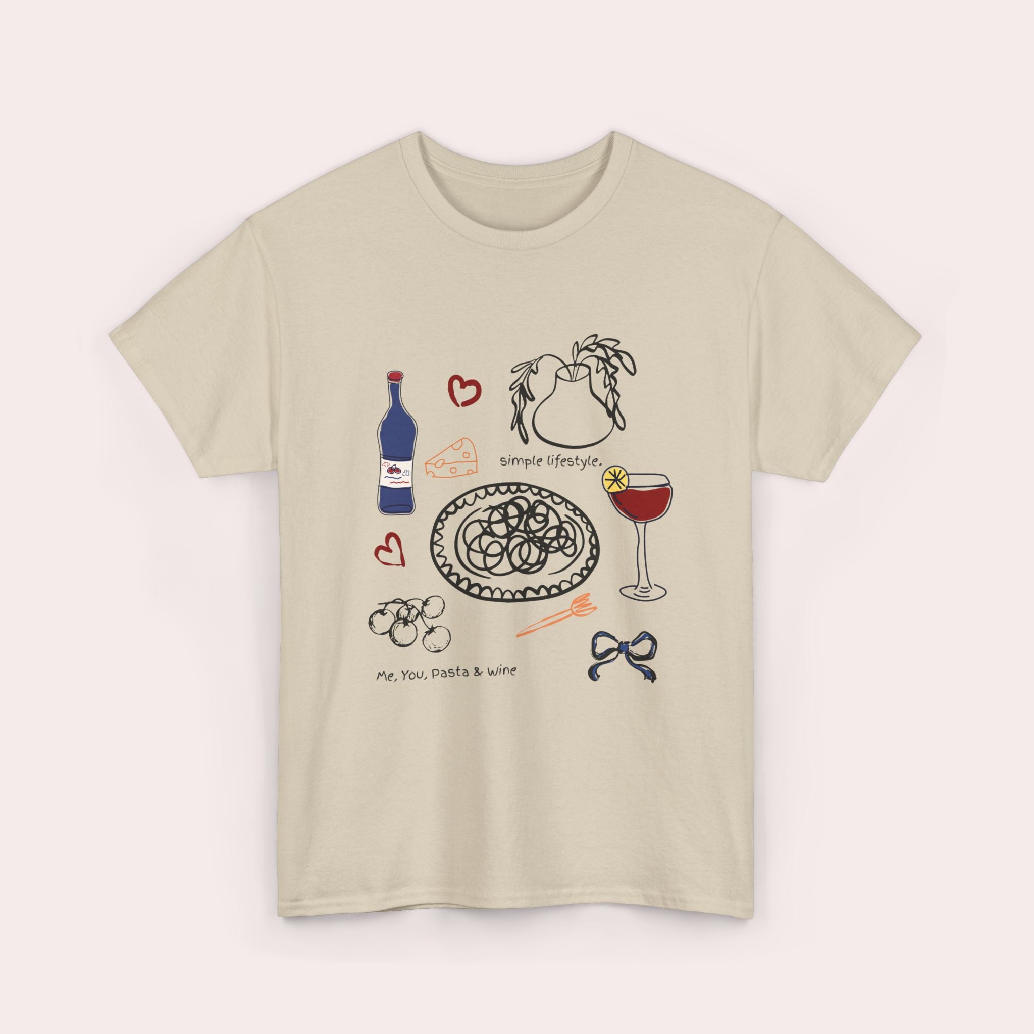 Me, you and pasta- simplelifestyle Cotton Tee