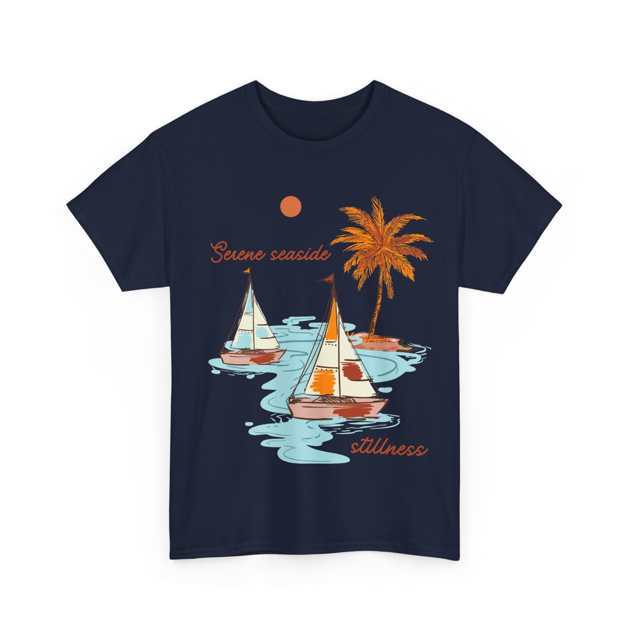 Serene Seaside Unisex Cotton Tee - Relaxing Beach Vibe Tee