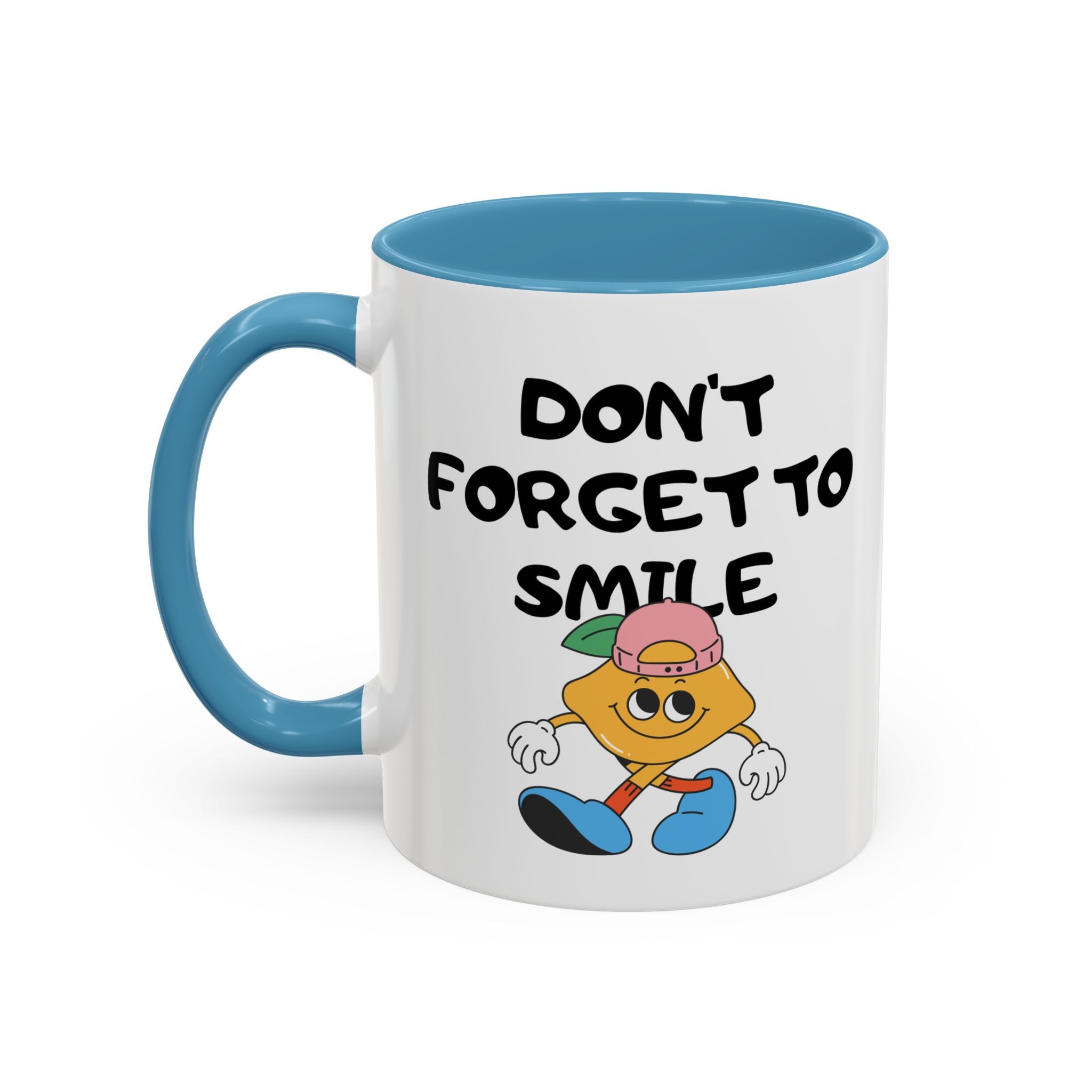 Don’t Forget to Smile Accent Coffee Mug - Fun Motivational 11oz & 15oz