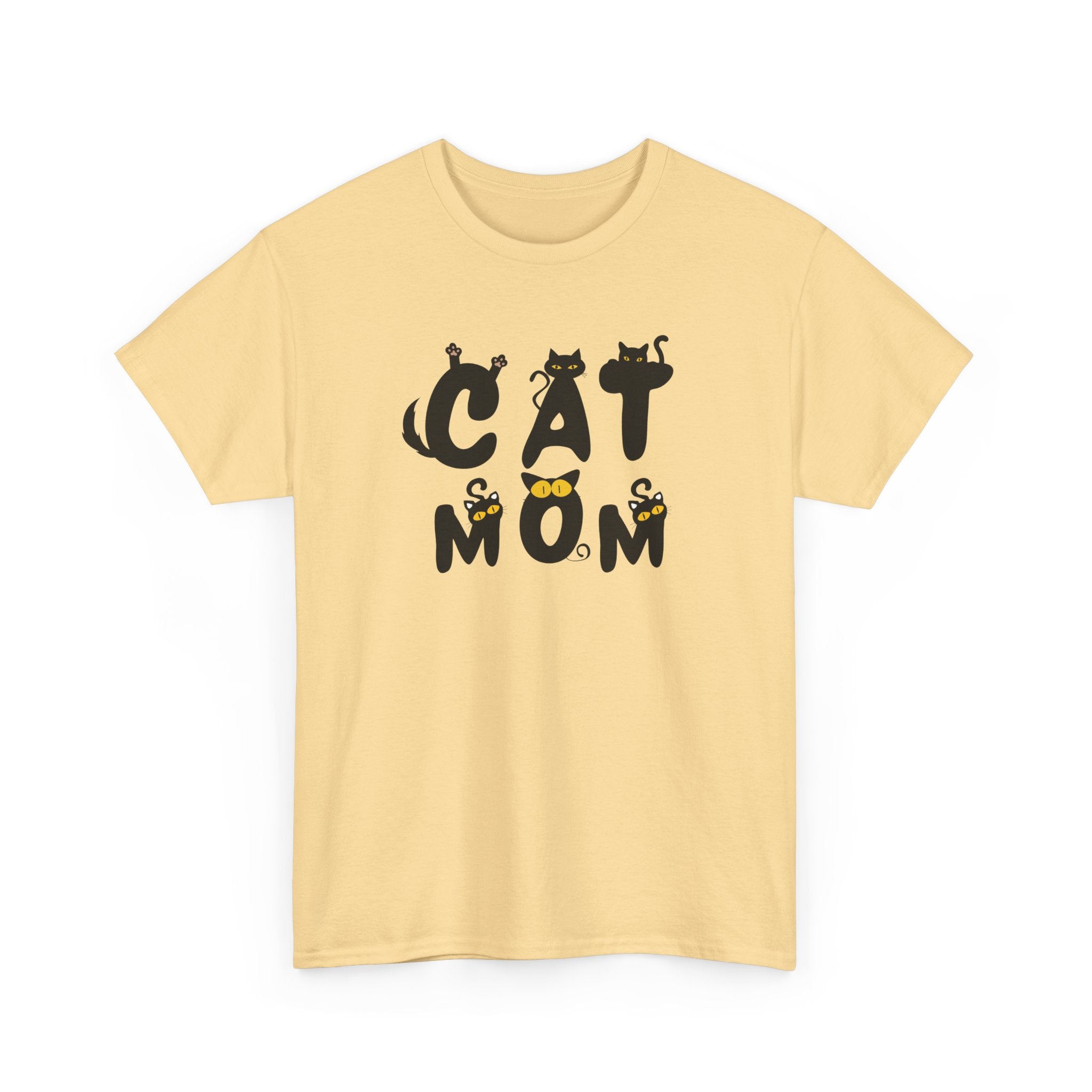 Cat Mom Unisex Heavy Cotton Tee - Perfect Gift for Cat Lovers