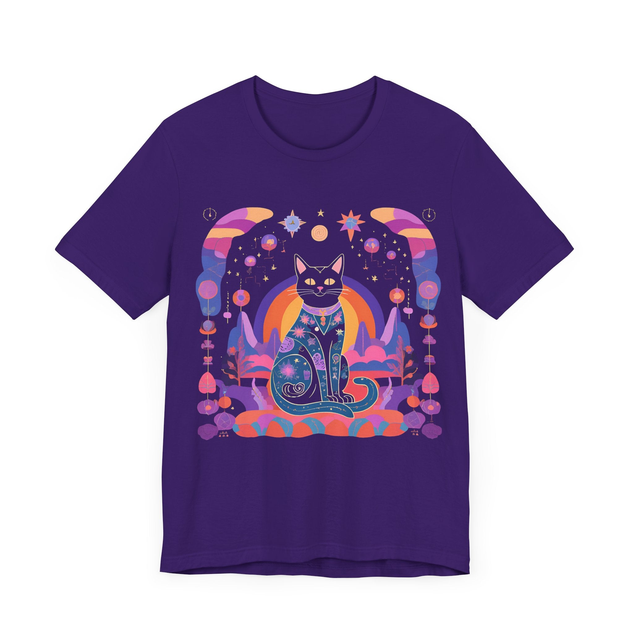 Mystical Cat Graphic Tee - Unisex Jersey Short Sleeve T-Shirt