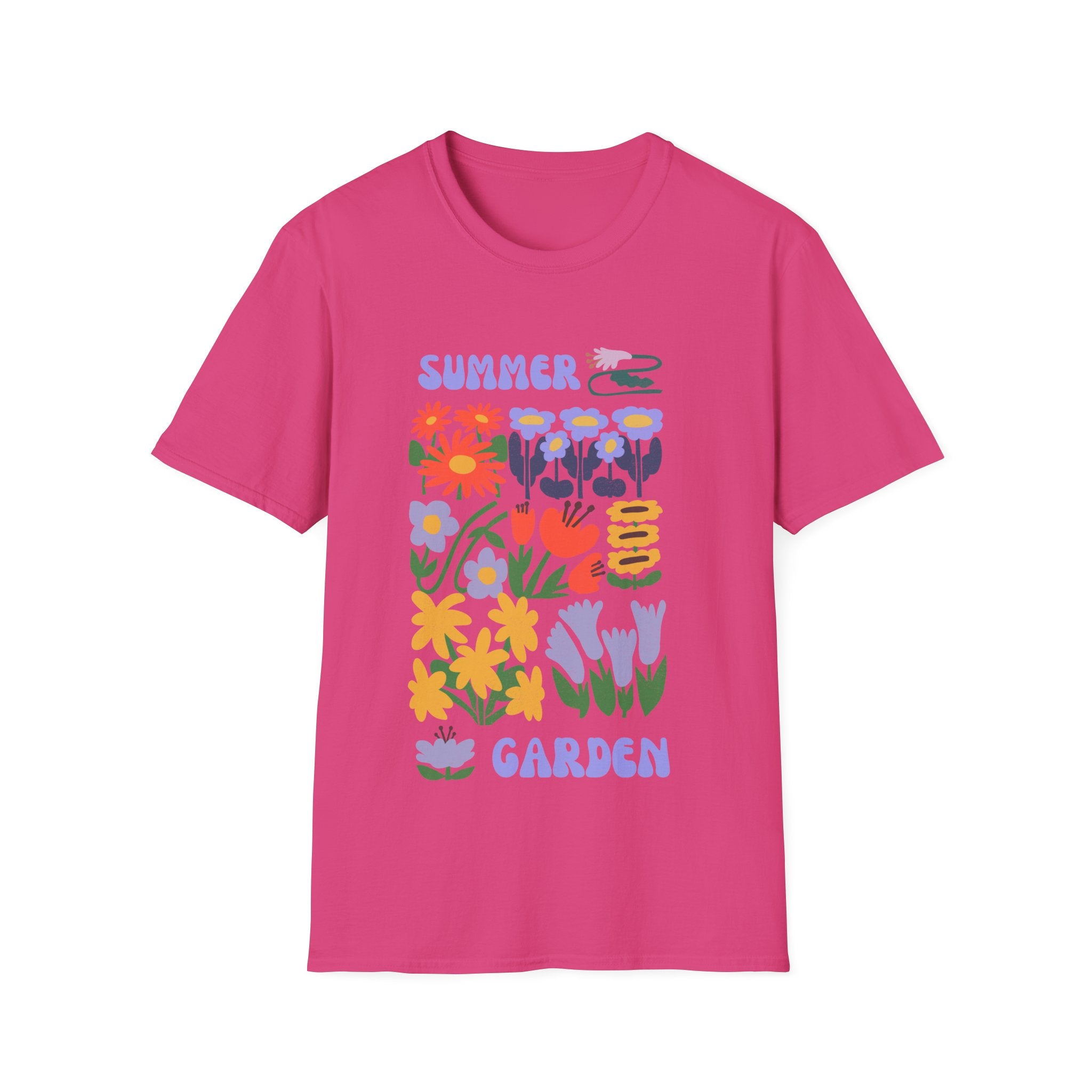 Summer Garden Unisex Softstyle T-Shirt - Floral Design for Nature Lovers