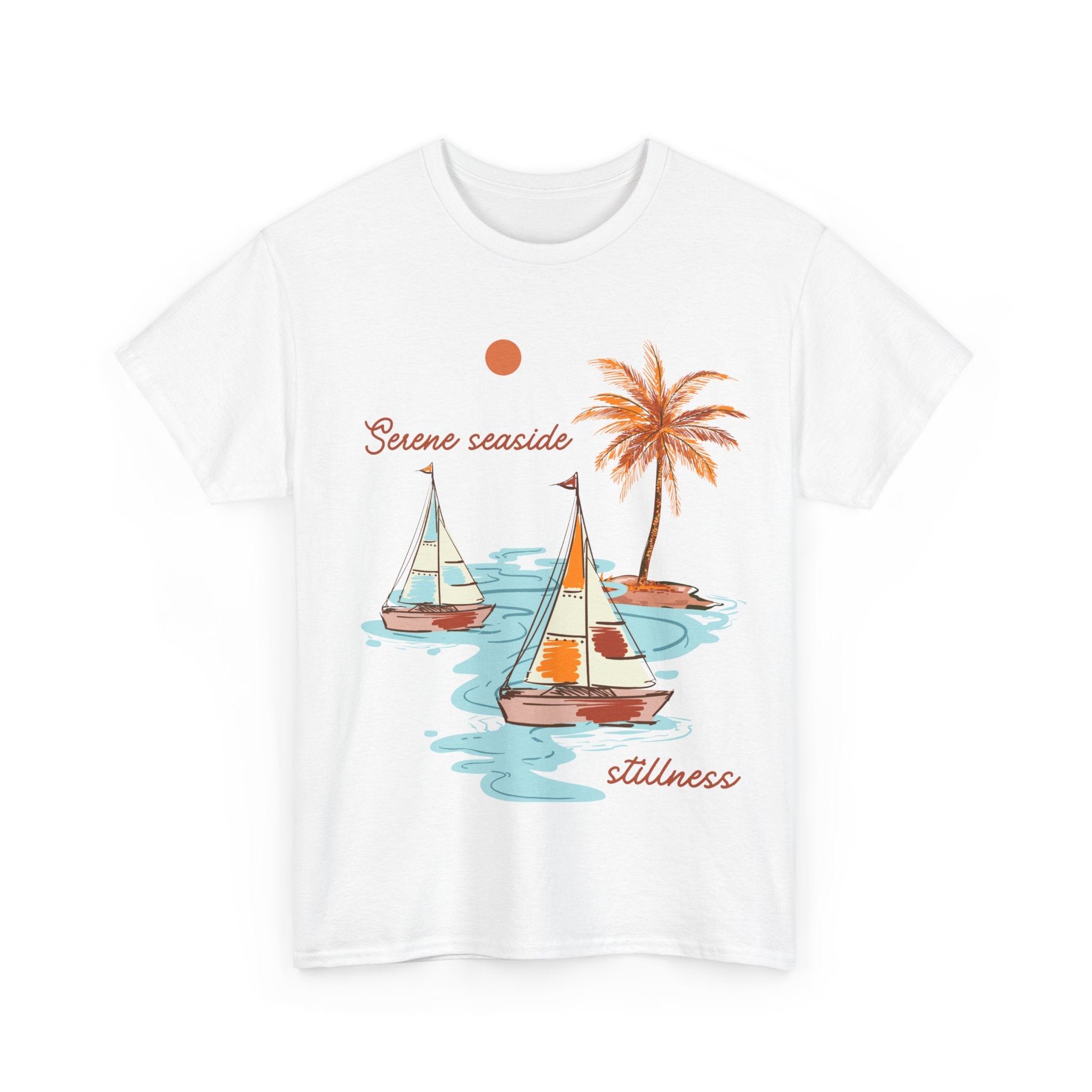 Serene Seaside Unisex Cotton Tee - Relaxing Beach Vibe Tee