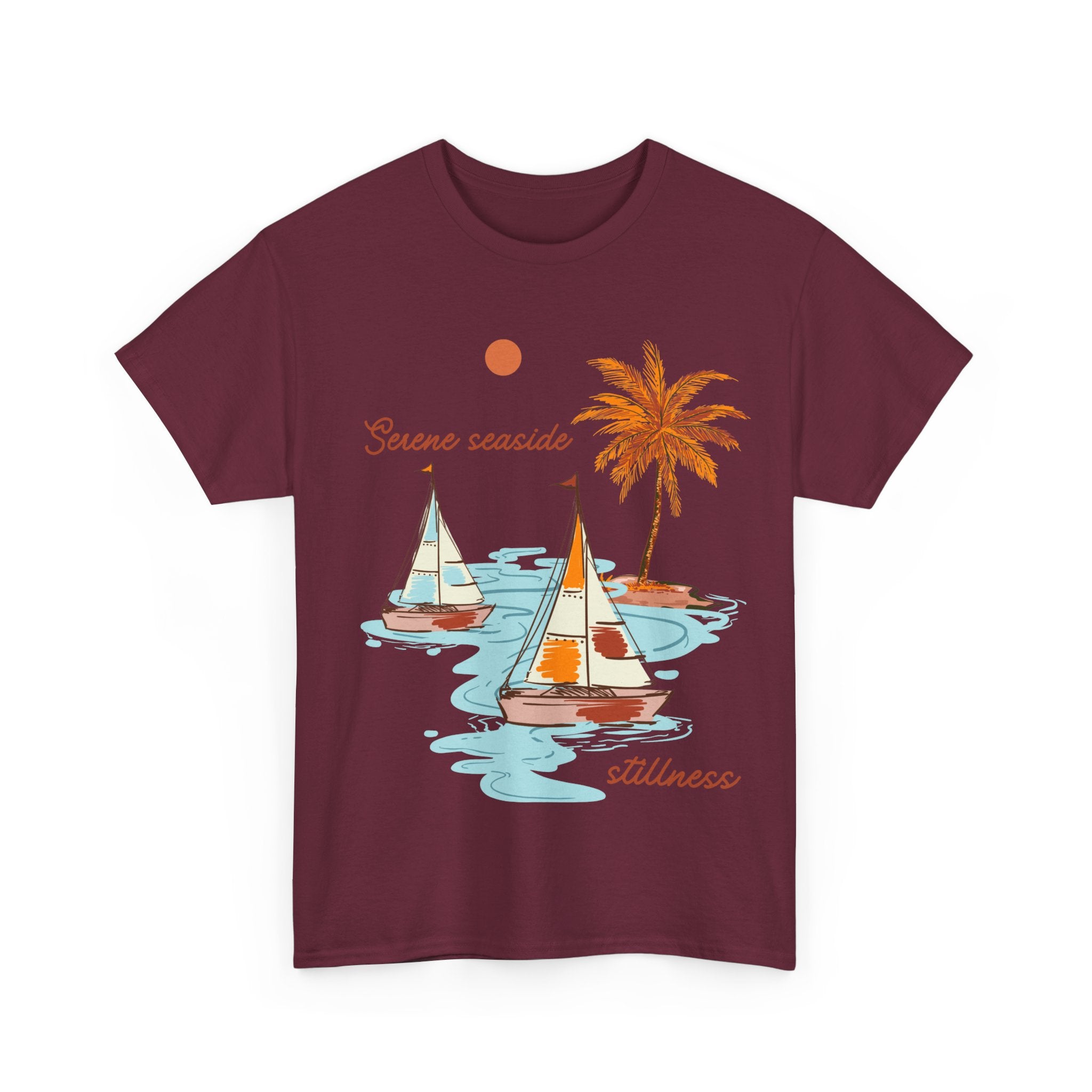 Serene Seaside Unisex Cotton Tee - Relaxing Beach Vibe Tee
