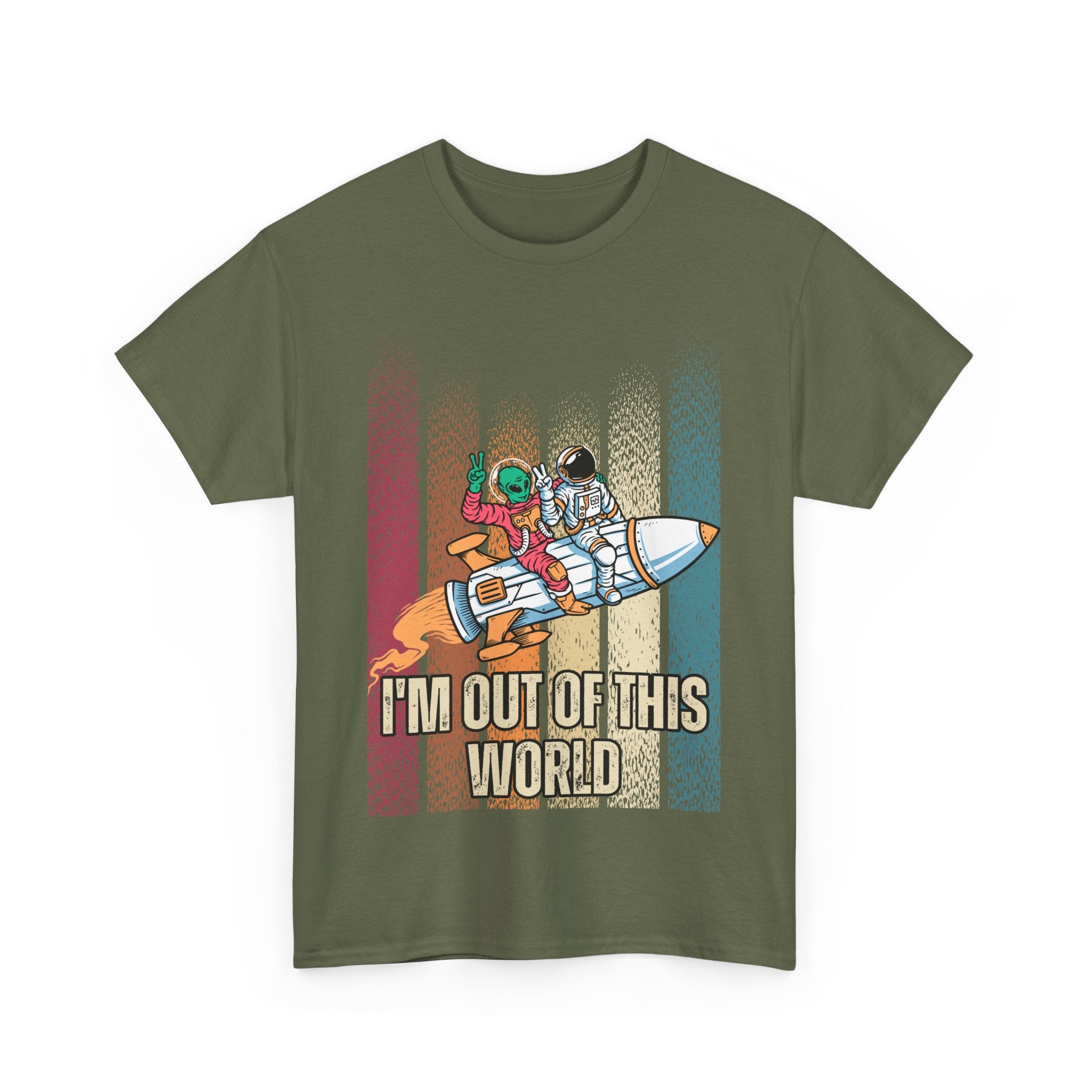 "I'm Out of This World" Space Adventure Shirt, Graphic Unisex Heavy Cotton Tee -