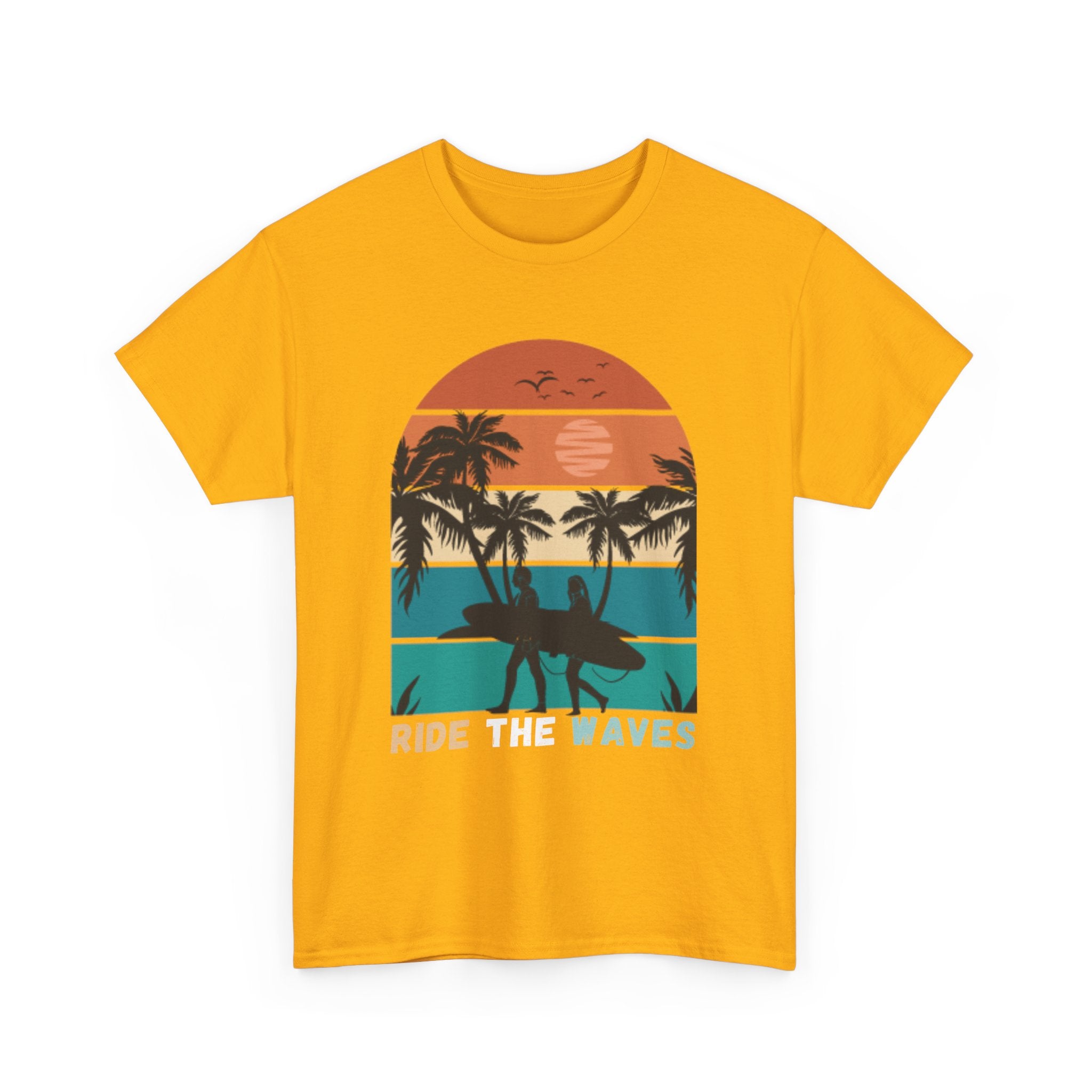 Ride The Waves Unisex Heavy Cotton Tee - Surf Vibe Shirt