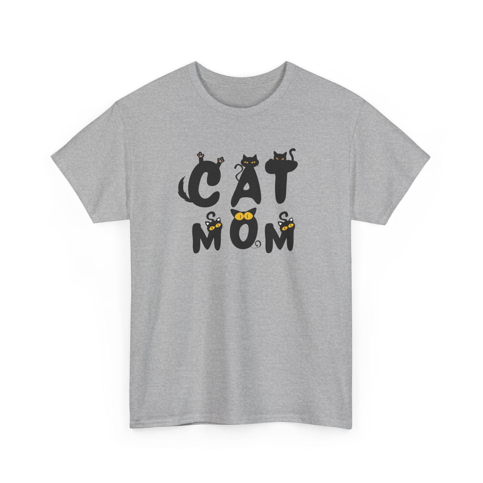 Cat Mom Unisex Heavy Cotton Tee - Perfect Gift for Cat Lovers