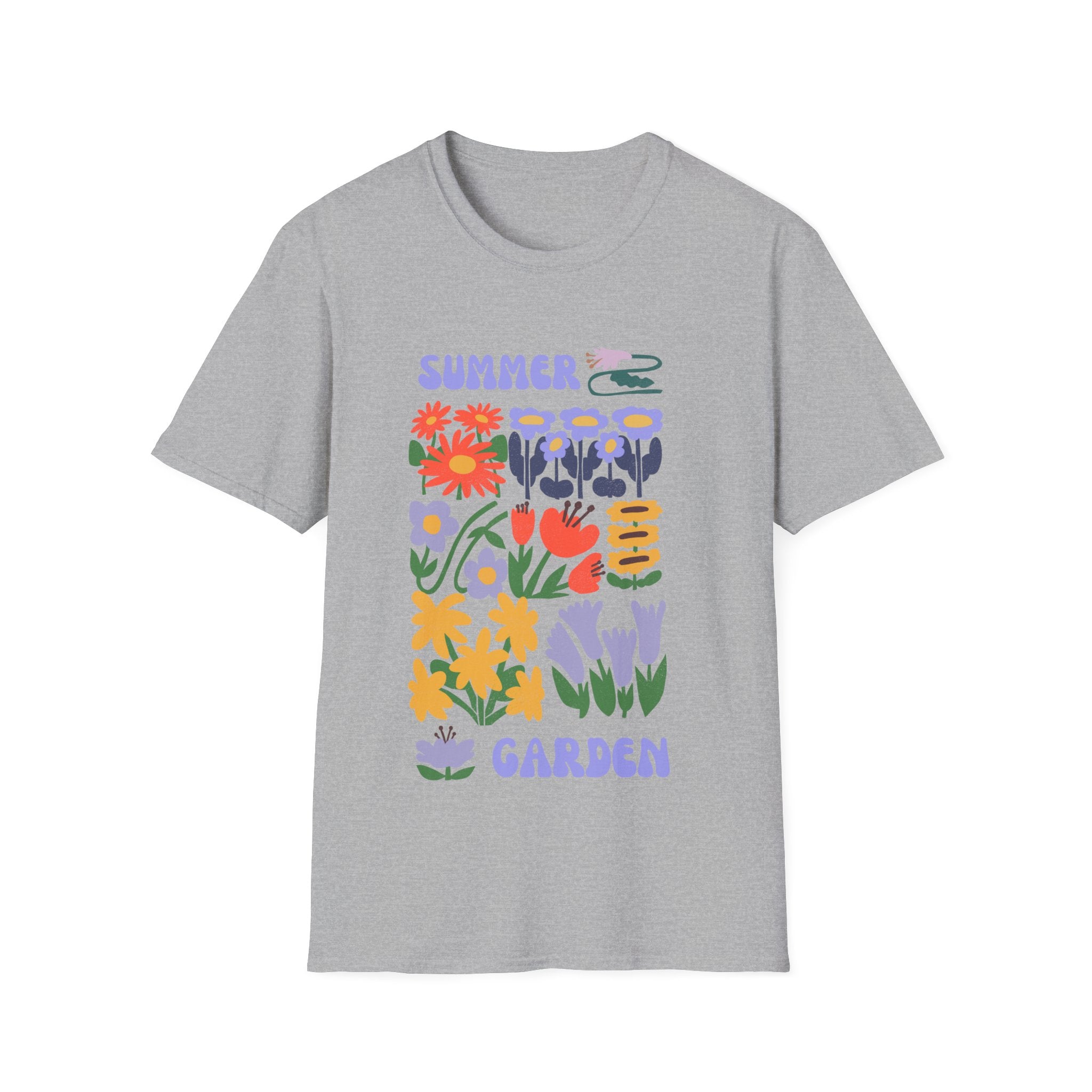 Summer Garden Unisex Softstyle T-Shirt - Floral Design for Nature Lovers