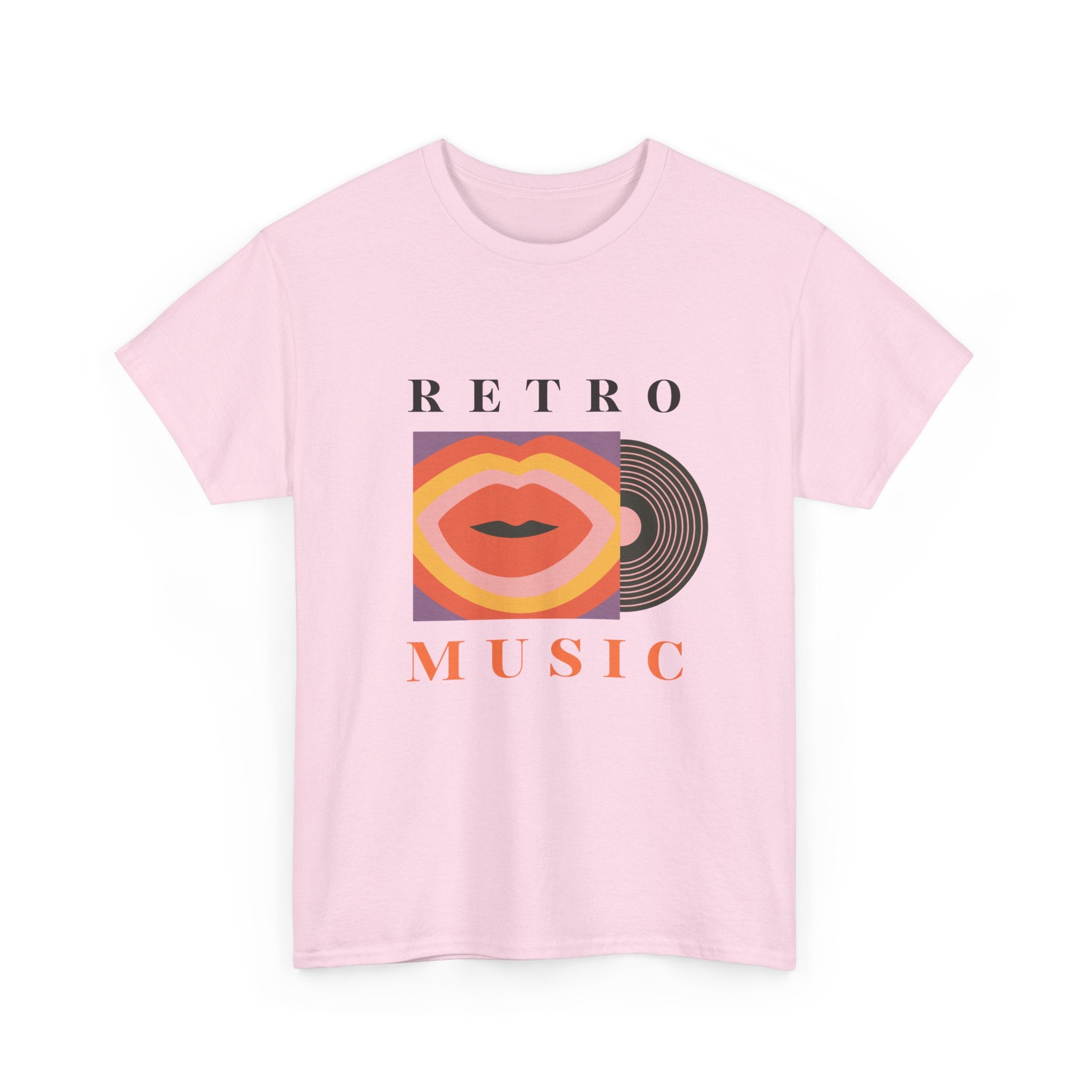 Retro Music Unisex Heavy Cotton Tee - Vintage Vinyl Design