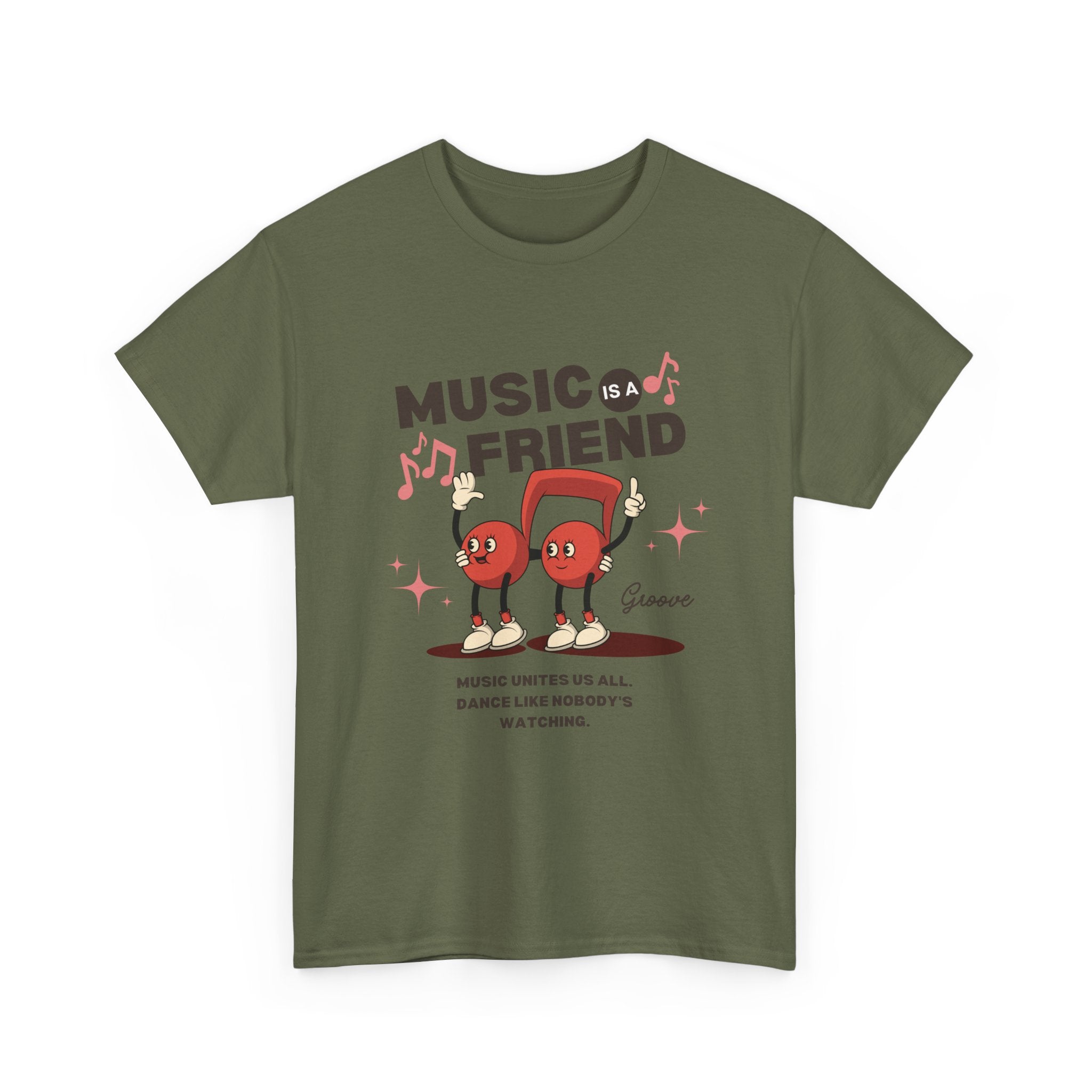 Music is a Friend Unisex Heavy Cotton Tee - Perfect for Music Lovers