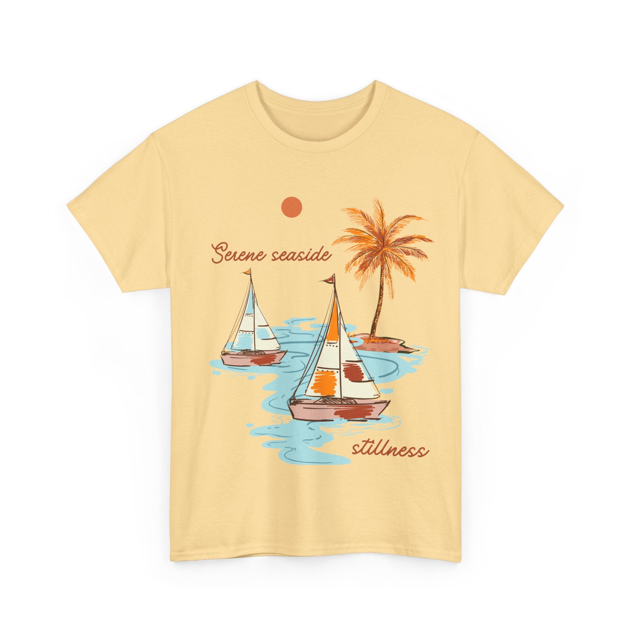 Serene Seaside Unisex Cotton Tee - Relaxing Beach Vibe Tee
