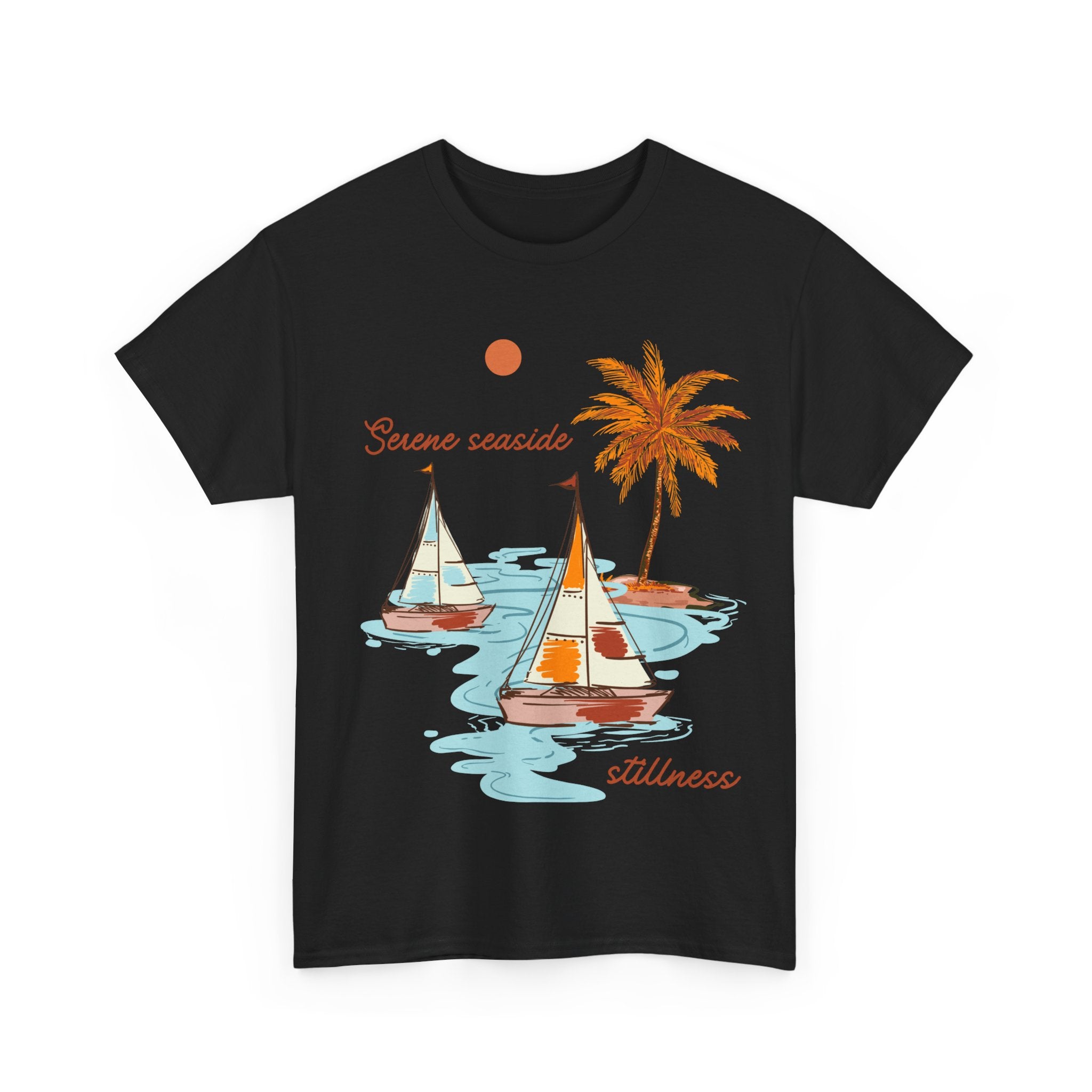 Serene Seaside Unisex Cotton Tee - Relaxing Beach Vibe Tee