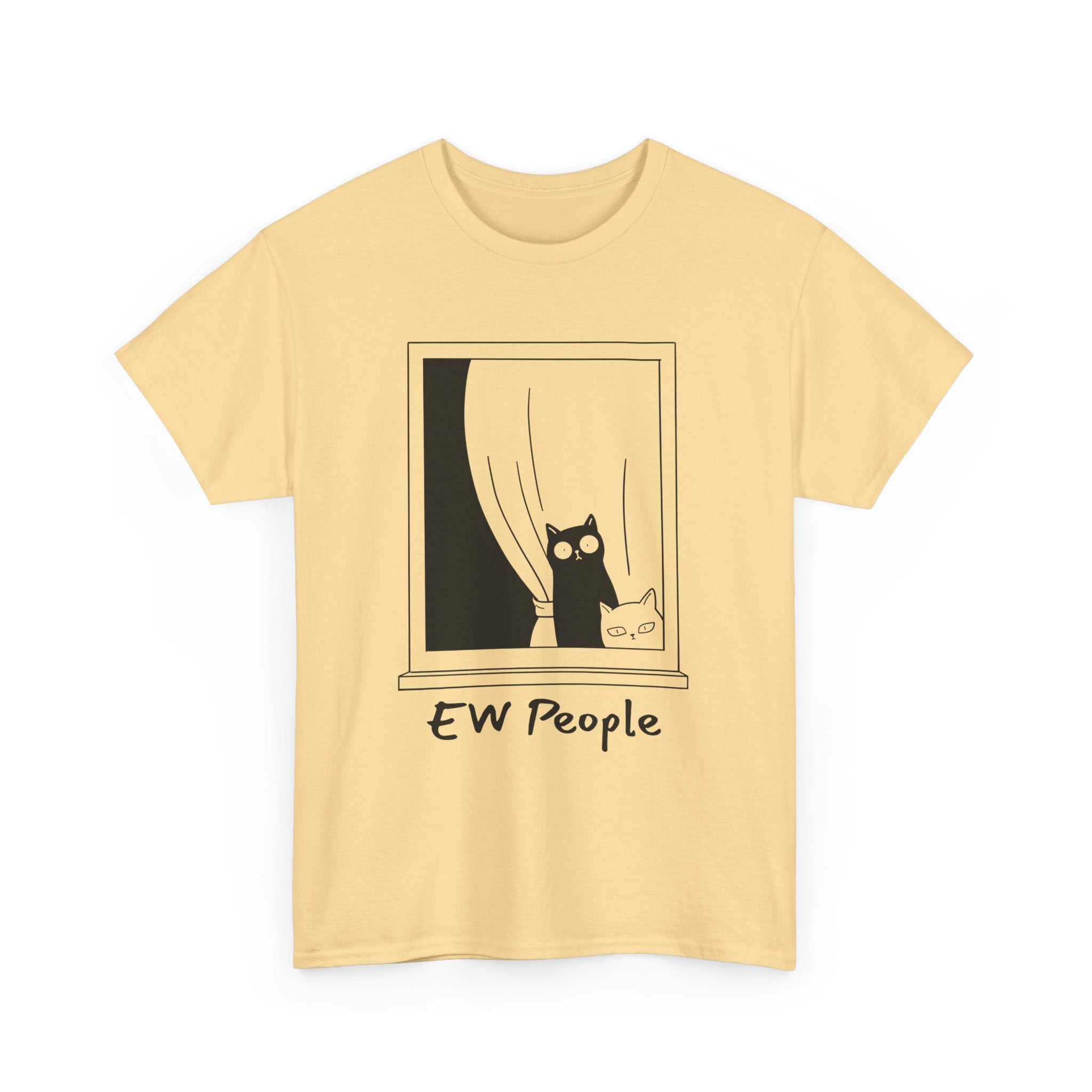 Funny Cat Tee "EW People" Unisex Heavy Cotton Shirt for Cat Lovers