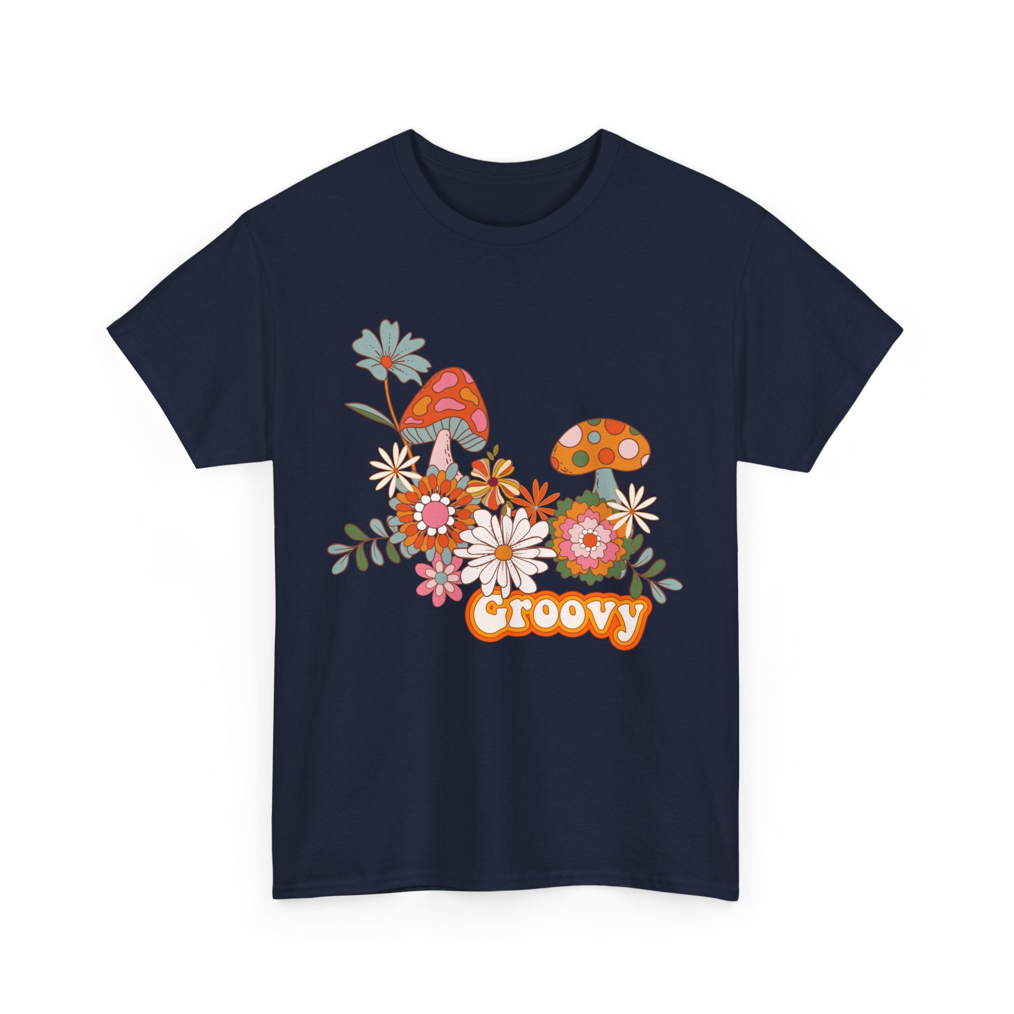 Groovy Floral Unisex Heavy Cotton Tee - Retro Summer Vibes