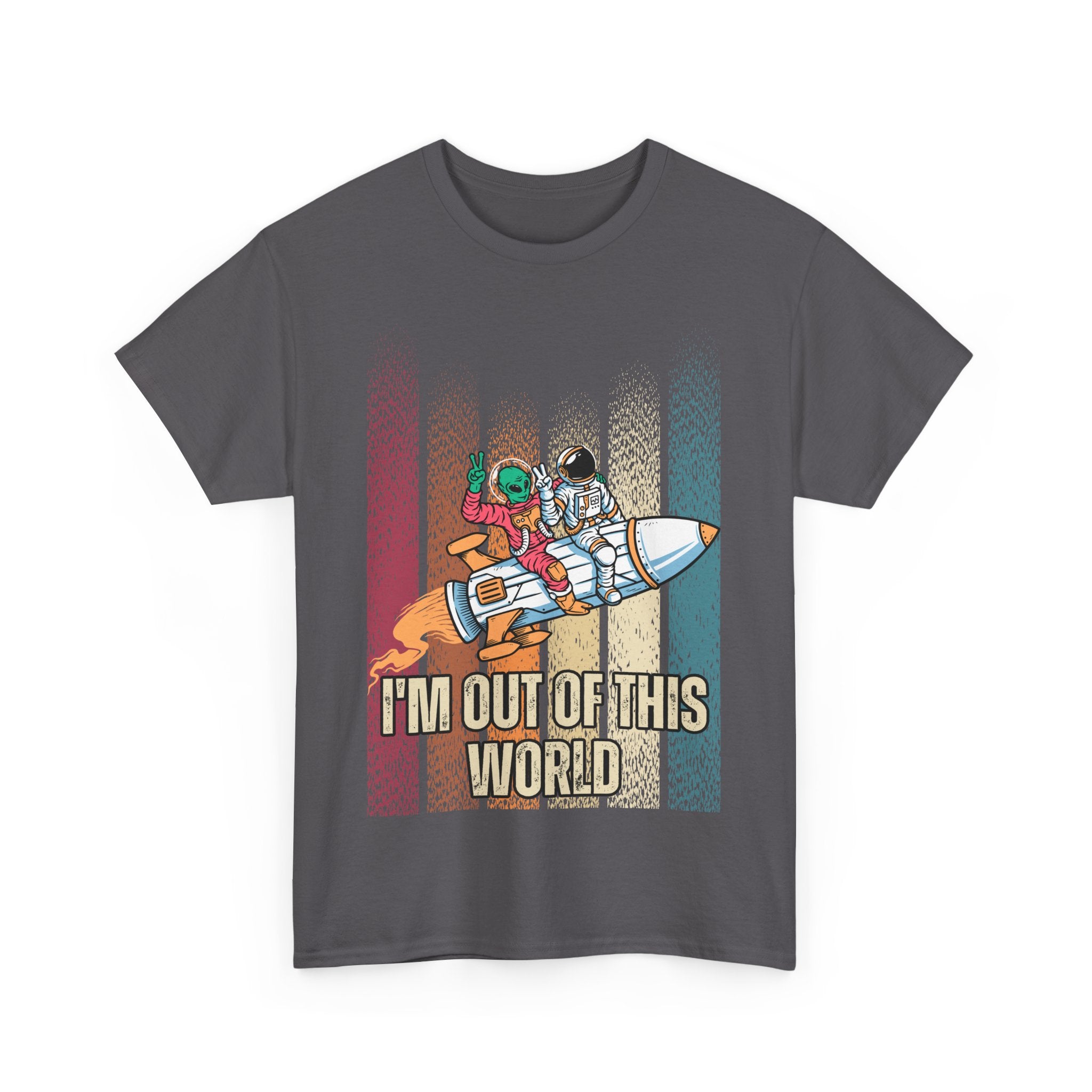"I'm Out of This World" Space Adventure Shirt, Graphic Unisex Heavy Cotton Tee -