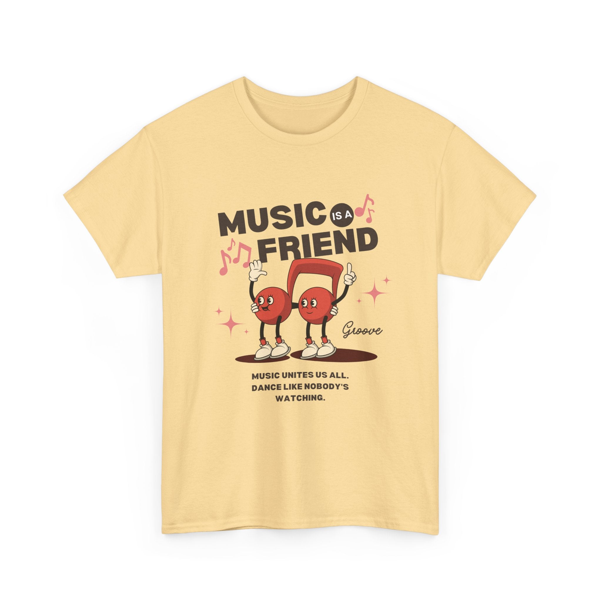 Music is a Friend Unisex Heavy Cotton Tee - Perfect for Music Lovers