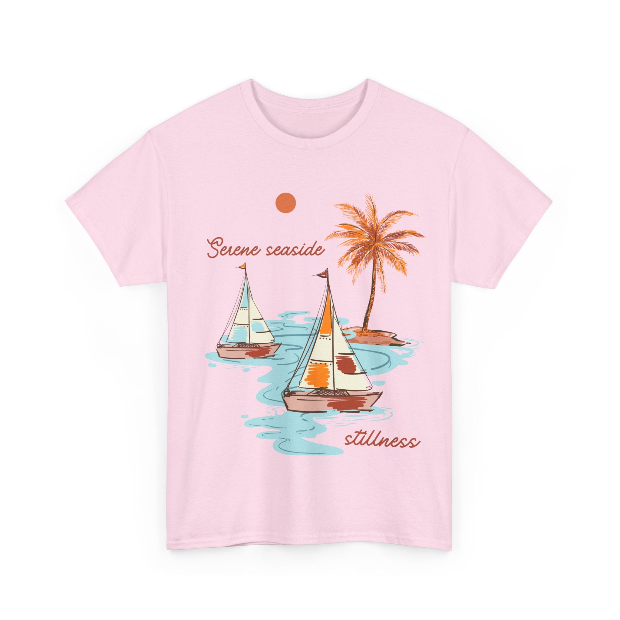 Serene Seaside Unisex Cotton Tee - Relaxing Beach Vibe Tee
