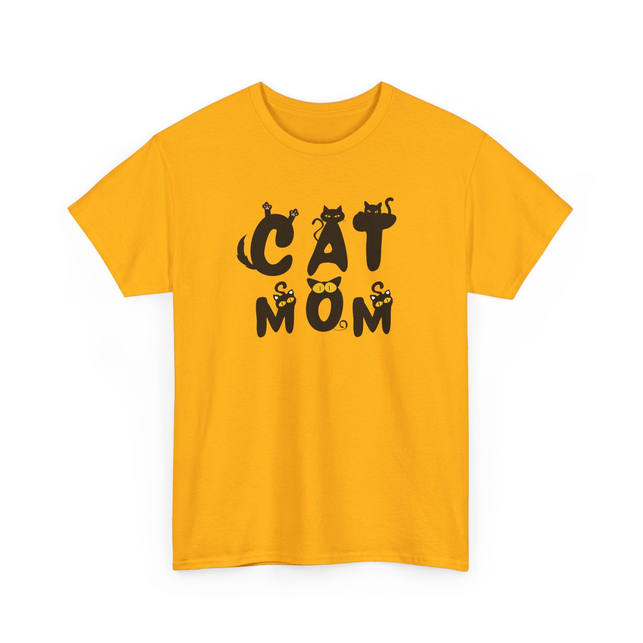 Cat Mom Unisex Heavy Cotton Tee - Perfect Gift for Cat Lovers