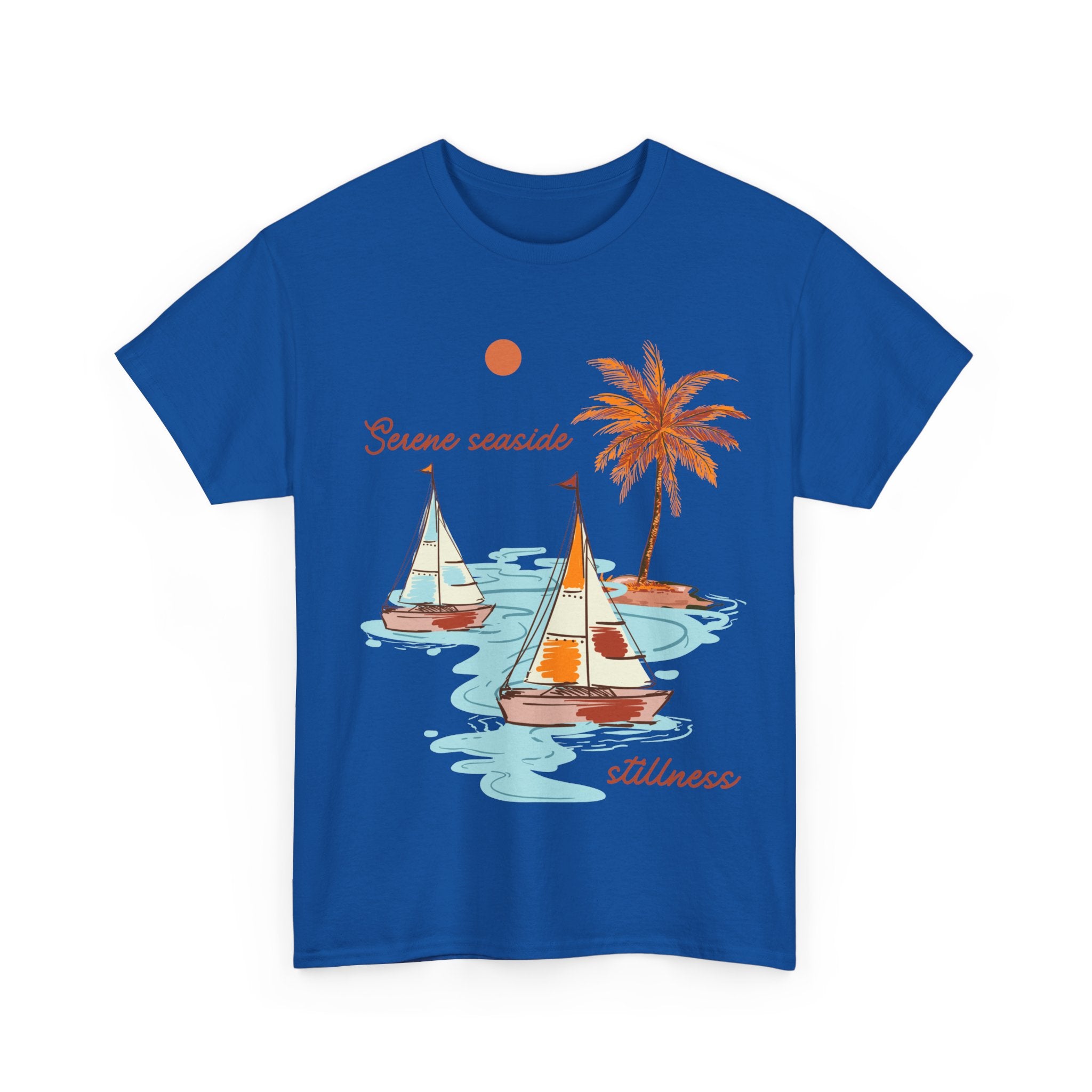 Serene Seaside Unisex Cotton Tee - Relaxing Beach Vibe Tee