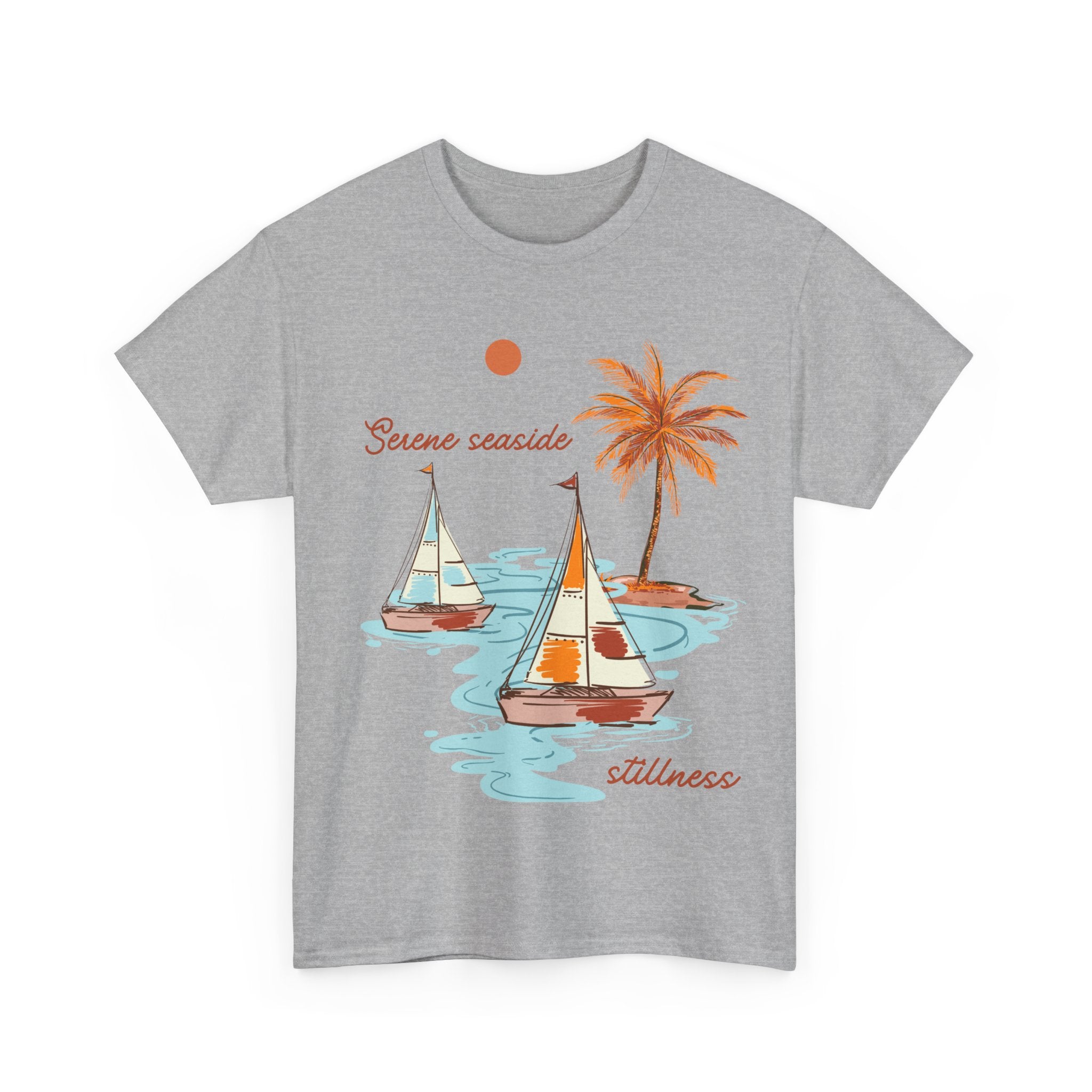 Serene Seaside Unisex Cotton Tee - Relaxing Beach Vibe Tee