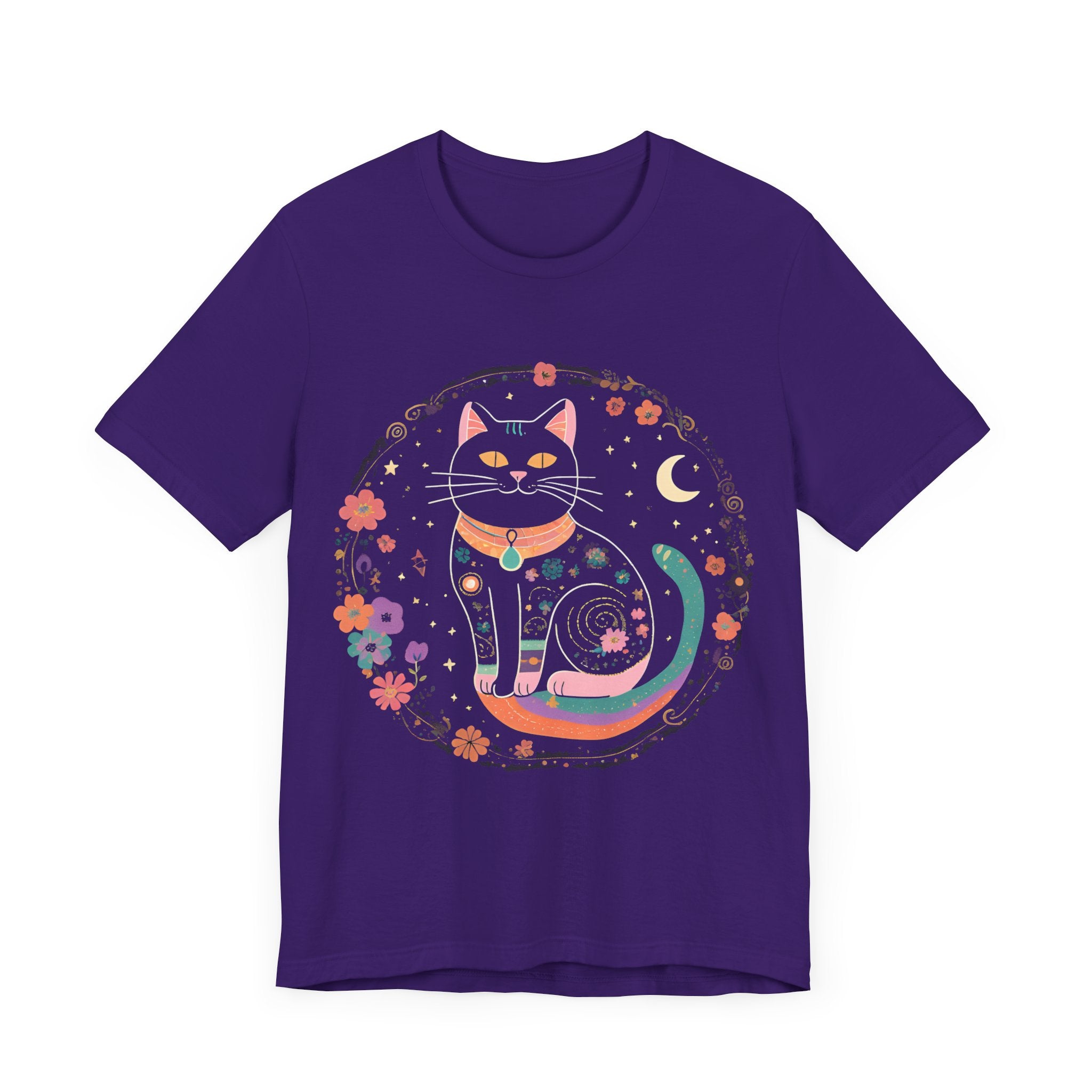 Colorful Cat Graphic Tee - Whimsical Unisex Jersey Shirt for Cat Lovers