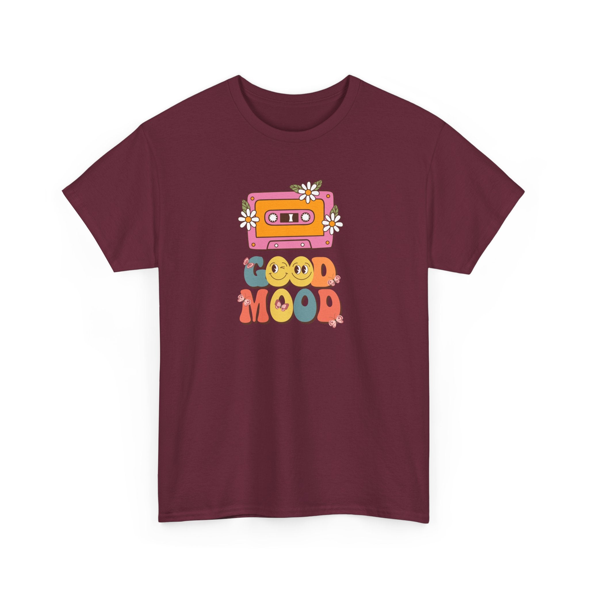 Good Mood Unisex Heavy Cotton Tee - Retro Vibe Casual Wear