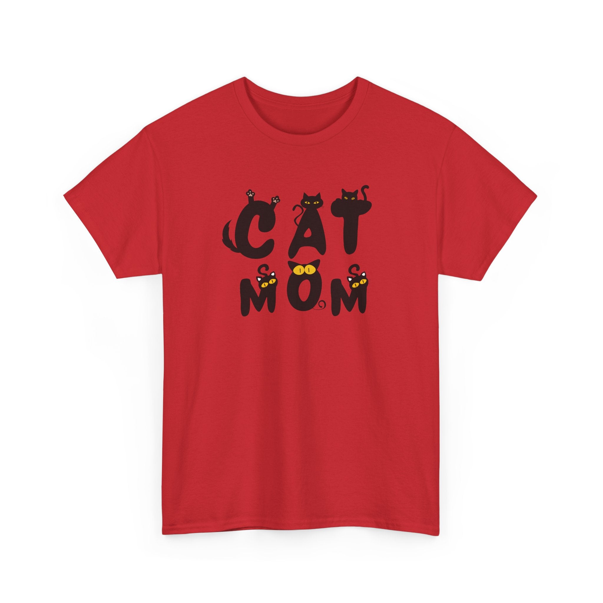 Cat Mom Unisex Heavy Cotton Tee - Perfect Gift for Cat Lovers
