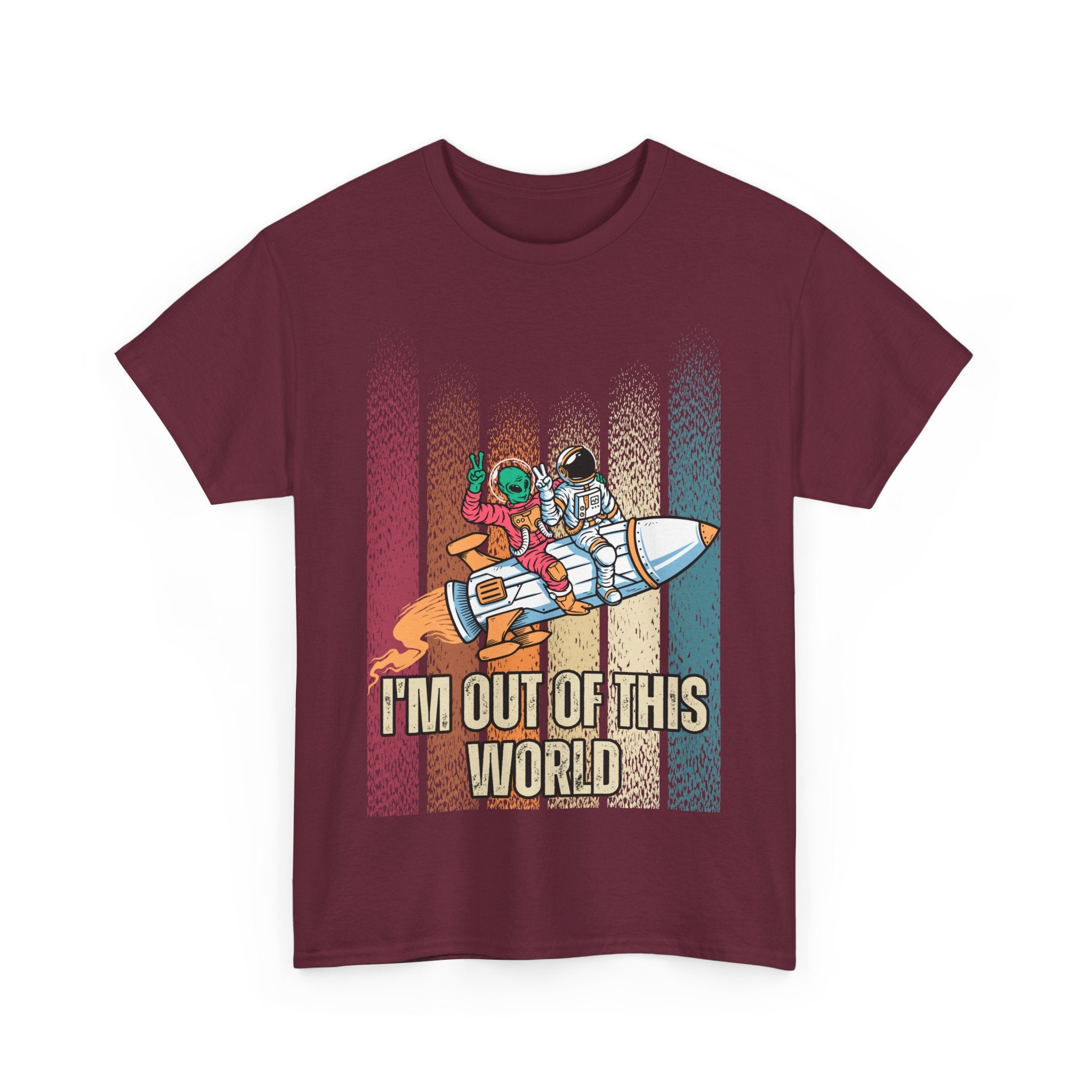 "I'm Out of This World" Space Adventure Shirt, Graphic Unisex Heavy Cotton Tee -