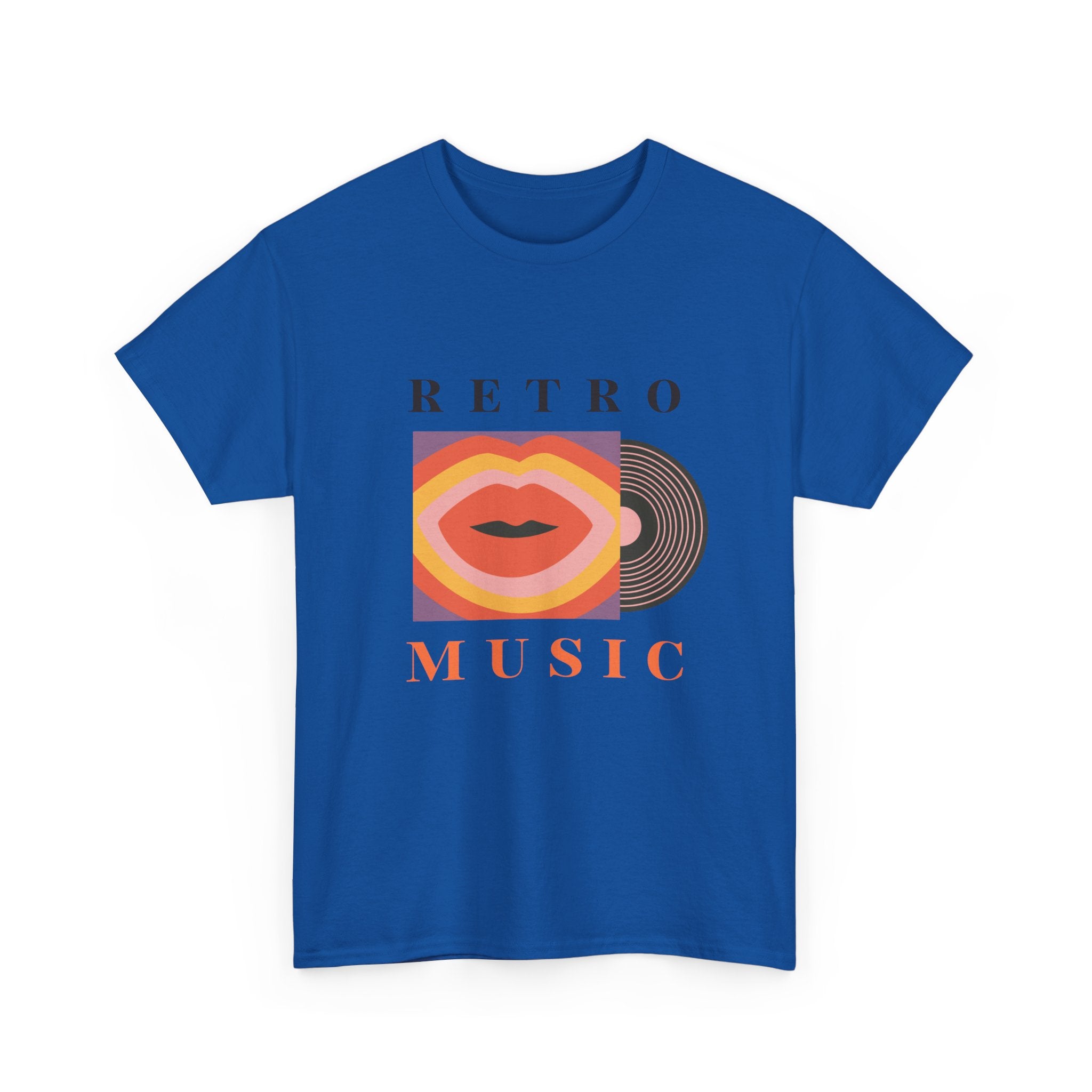 Retro Music Unisex Heavy Cotton Tee - Vintage Vinyl Design