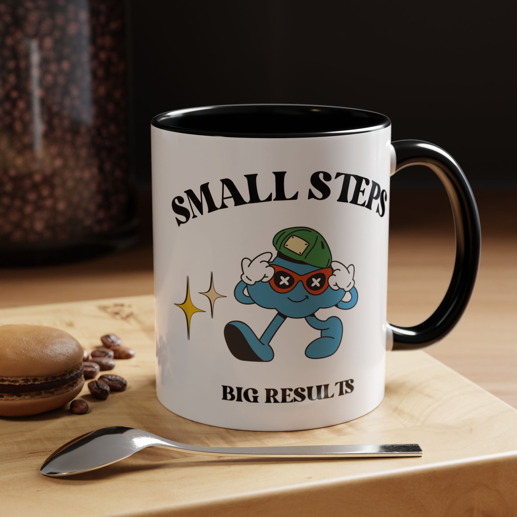 Motivational Accent Coffee Mug - "Small Steps, Big Results"