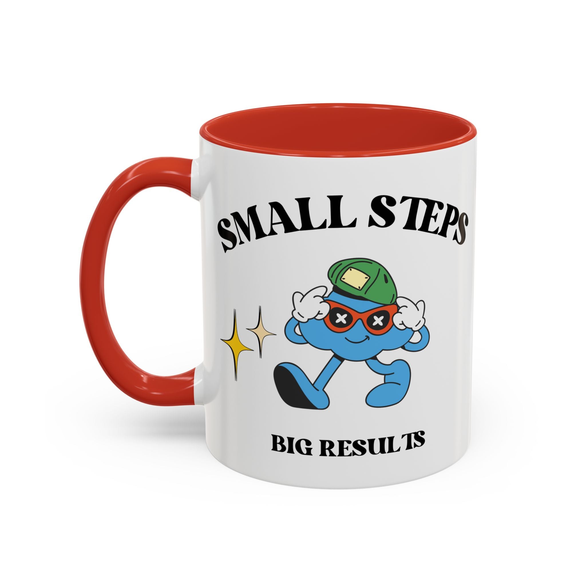 Motivational Accent Coffee Mug - "Small Steps, Big Results"