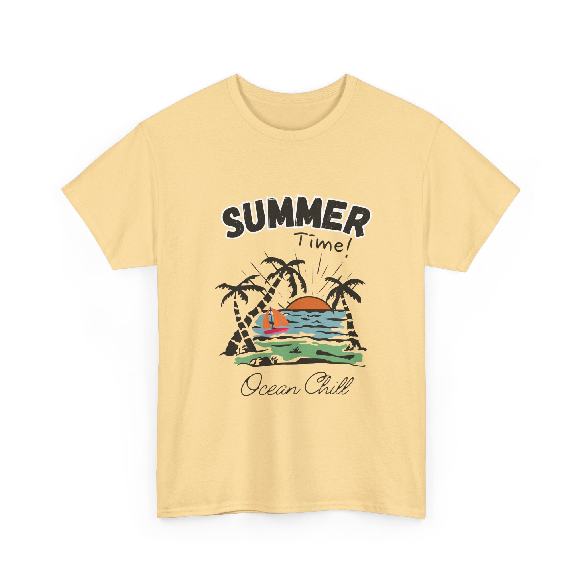 Summer Vibes Unisex Heavy Cotton Tee - Ocean Chill Design