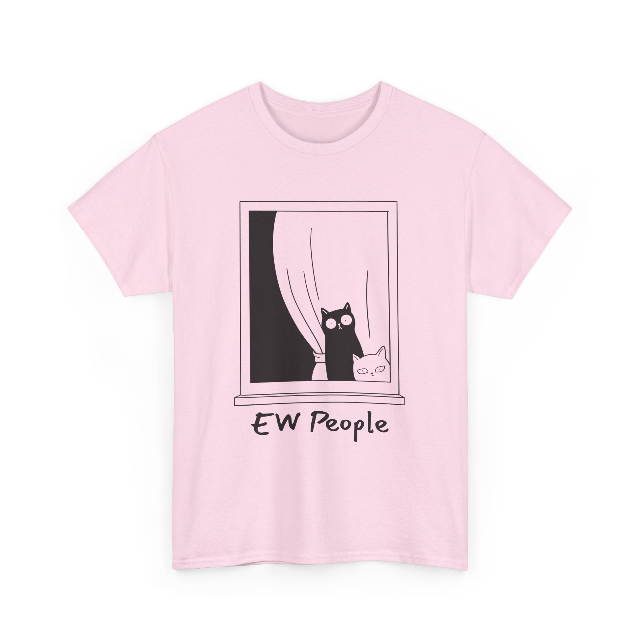 Funny Cat Tee "EW People" Unisex Heavy Cotton Shirt for Cat Lovers