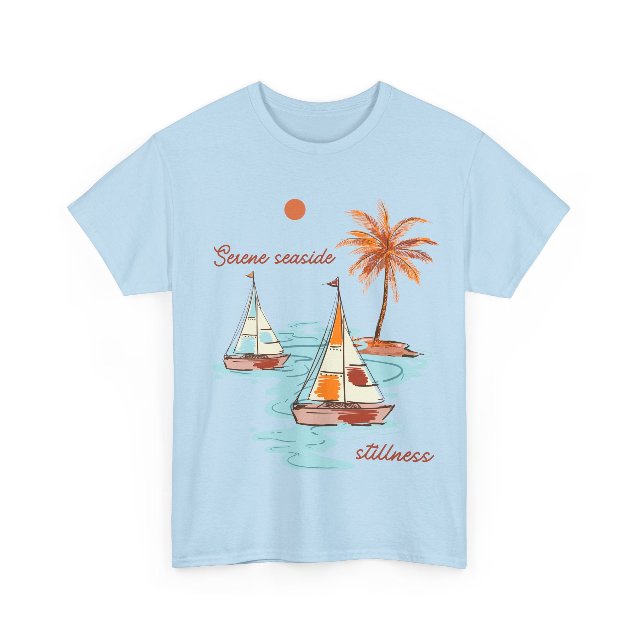 Serene Seaside Unisex Cotton Tee - Relaxing Beach Vibe Tee