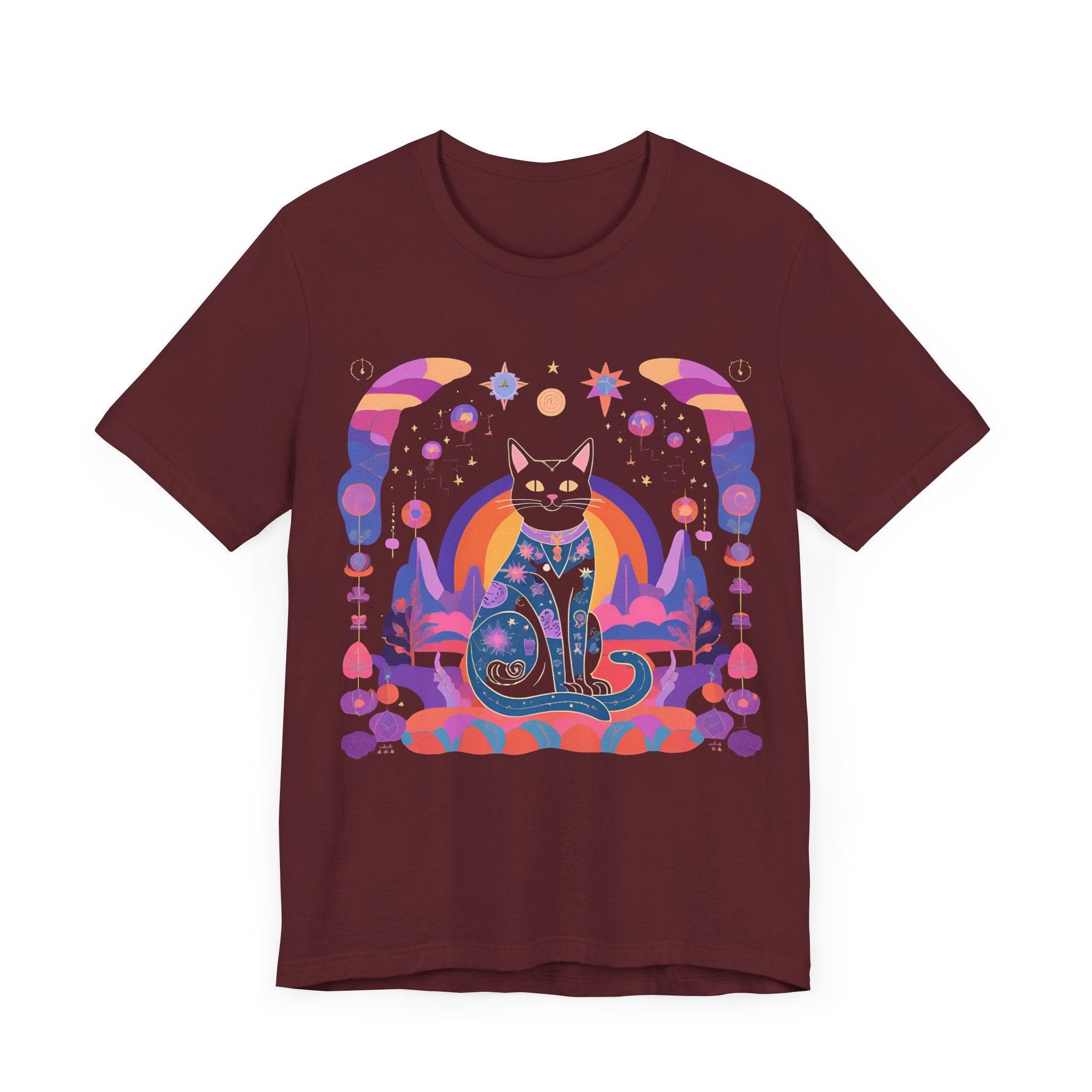 Mystical Cat Graphic Tee - Unisex Jersey Short Sleeve T-Shirt
