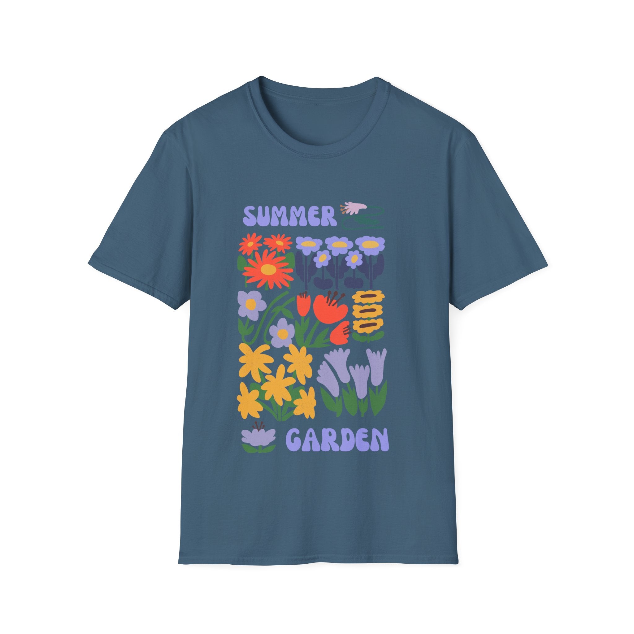 Summer Garden Unisex Softstyle T-Shirt - Floral Design for Nature Lovers